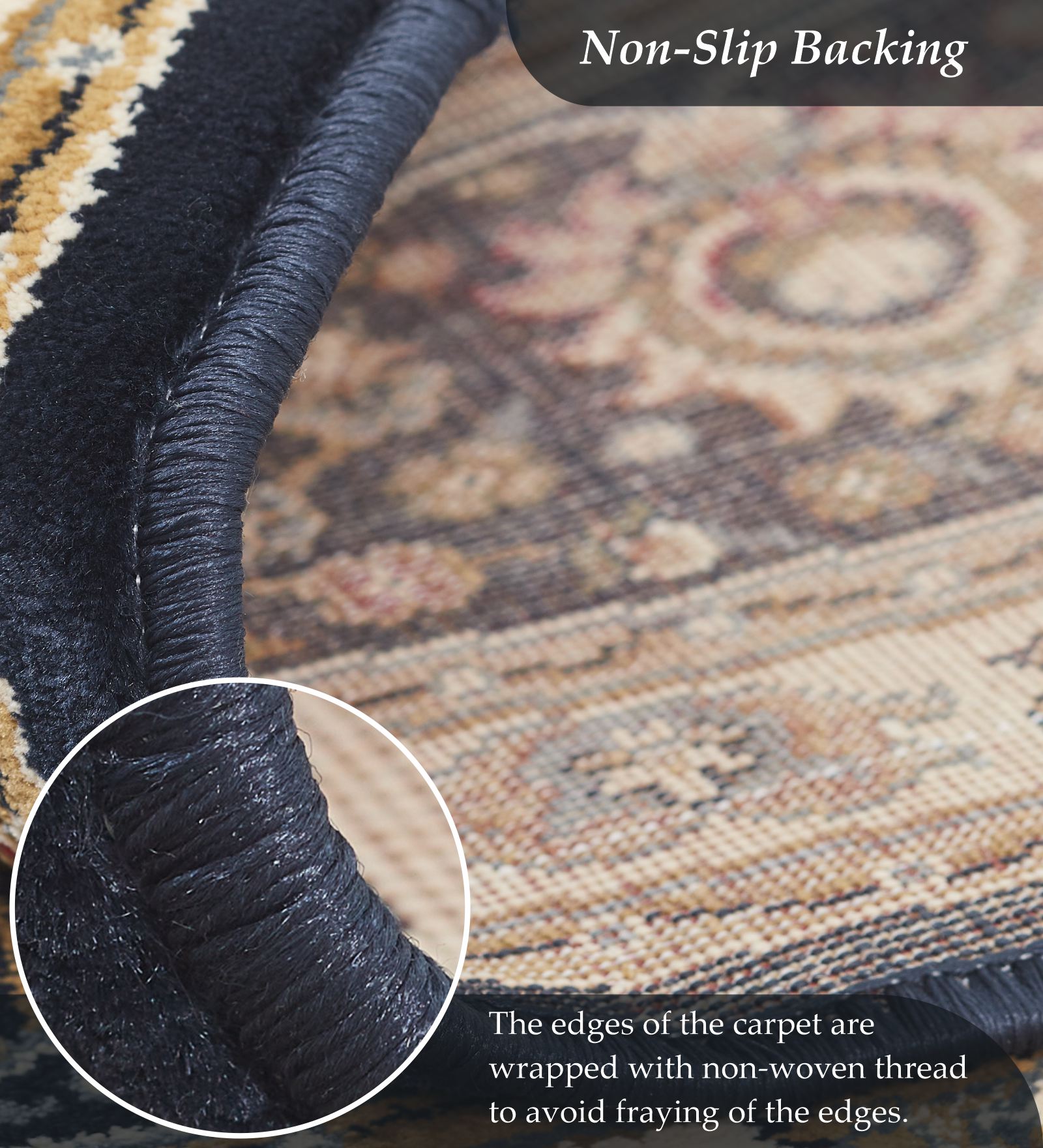 Esfahan Classical Machine Made Carpet Navy