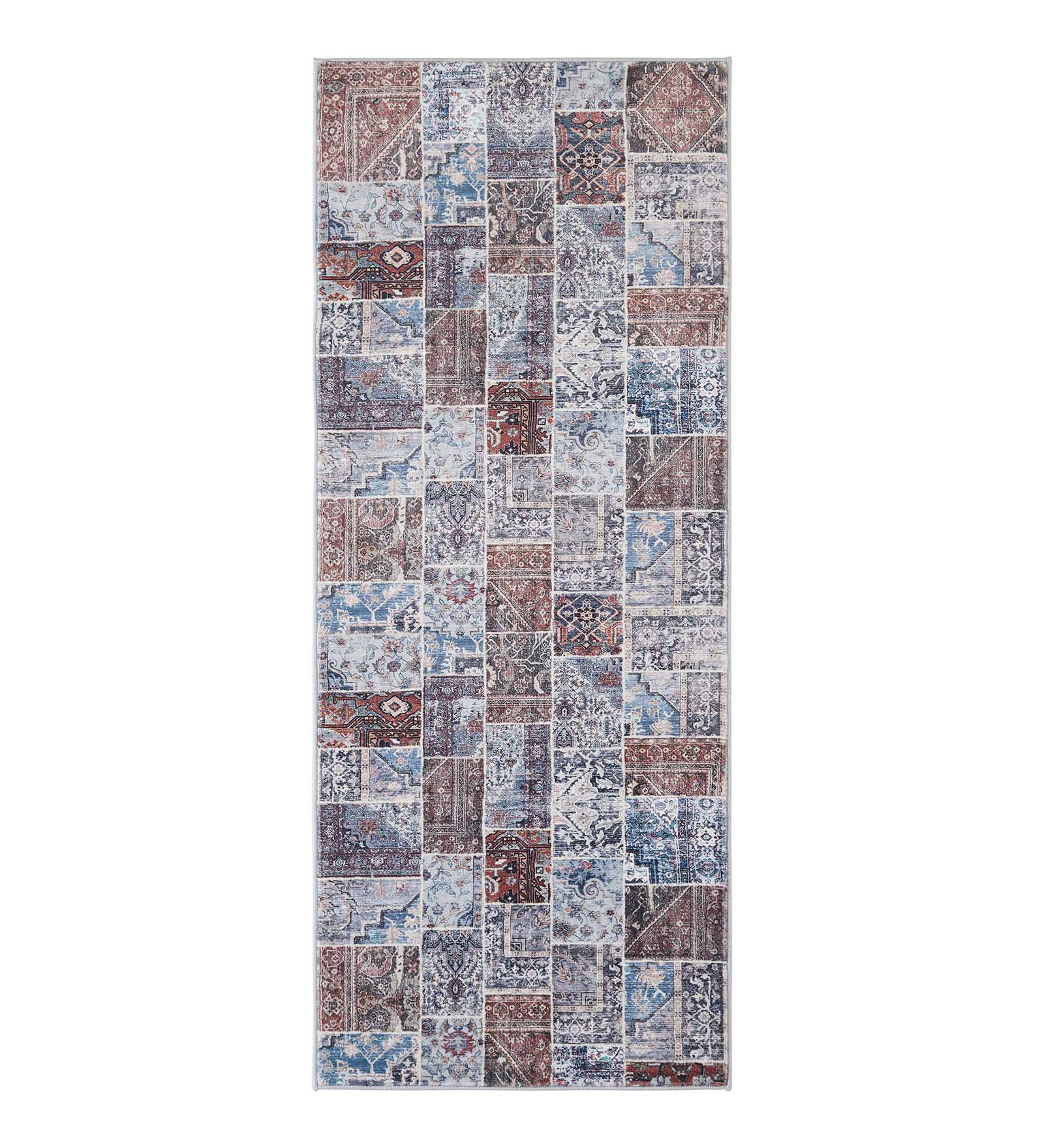 Jura Abstract Bedside Runner Blue and Brown