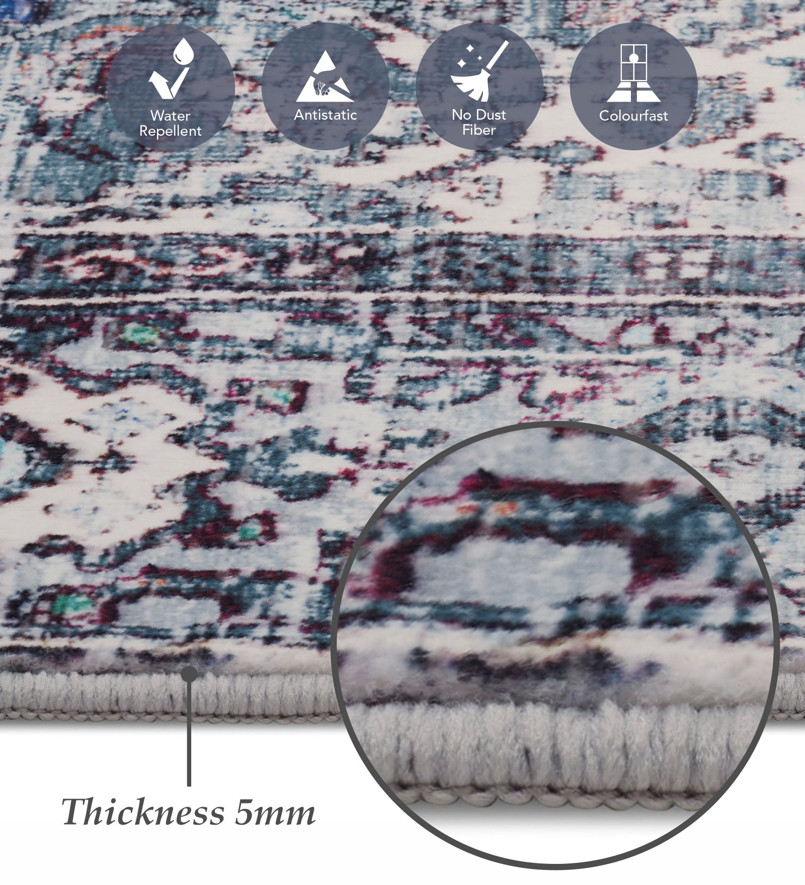 Jura Abstract Bedside Runner Blue and Brown