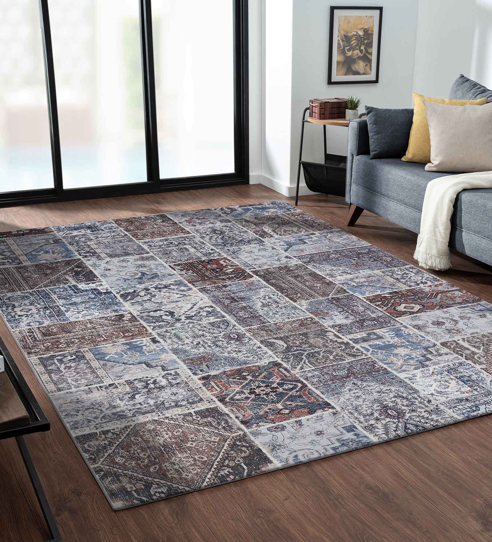 Jura Abstract Carpet Blue and Brown