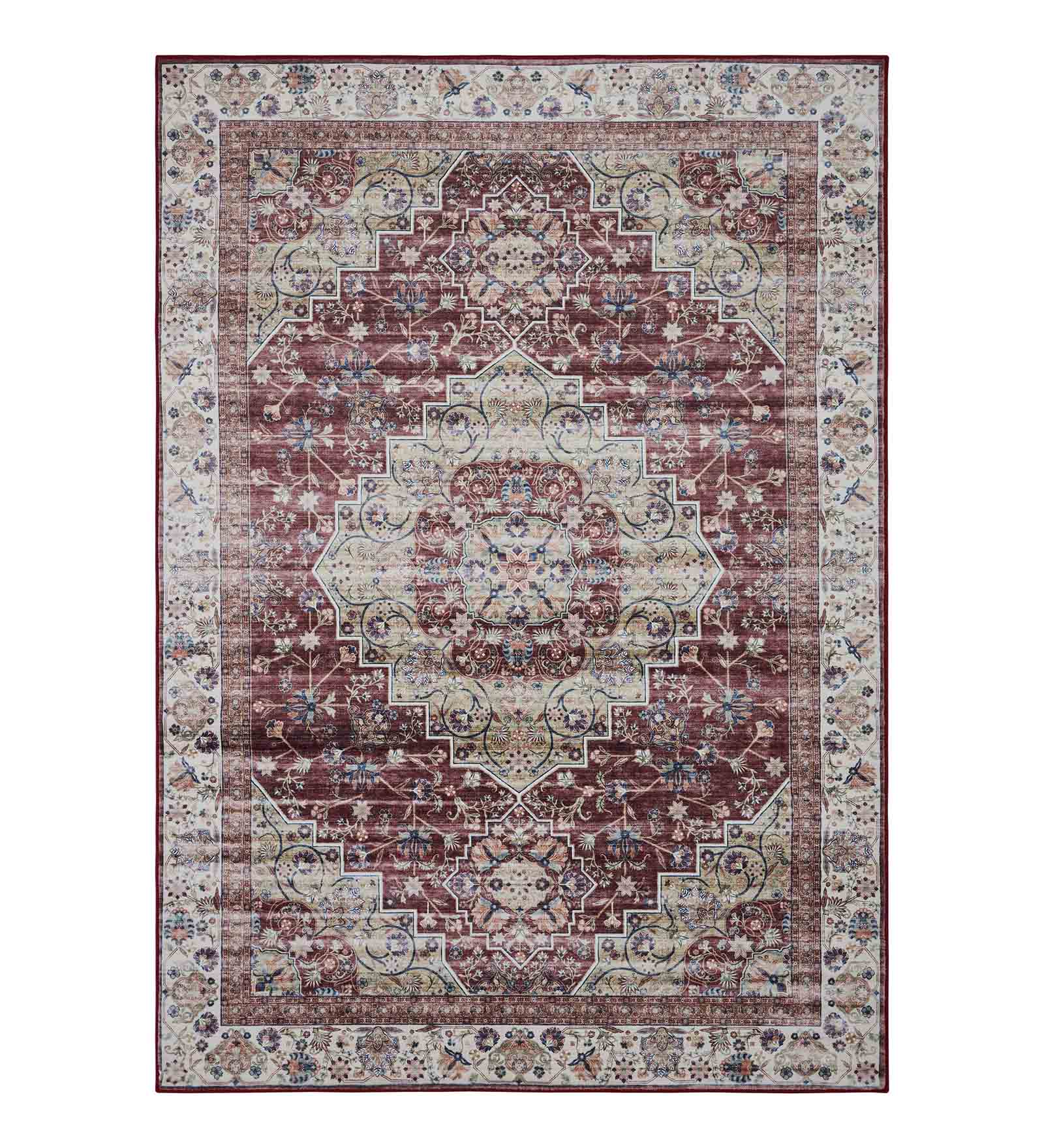 Jura Classical Carpet Maroon and Cream