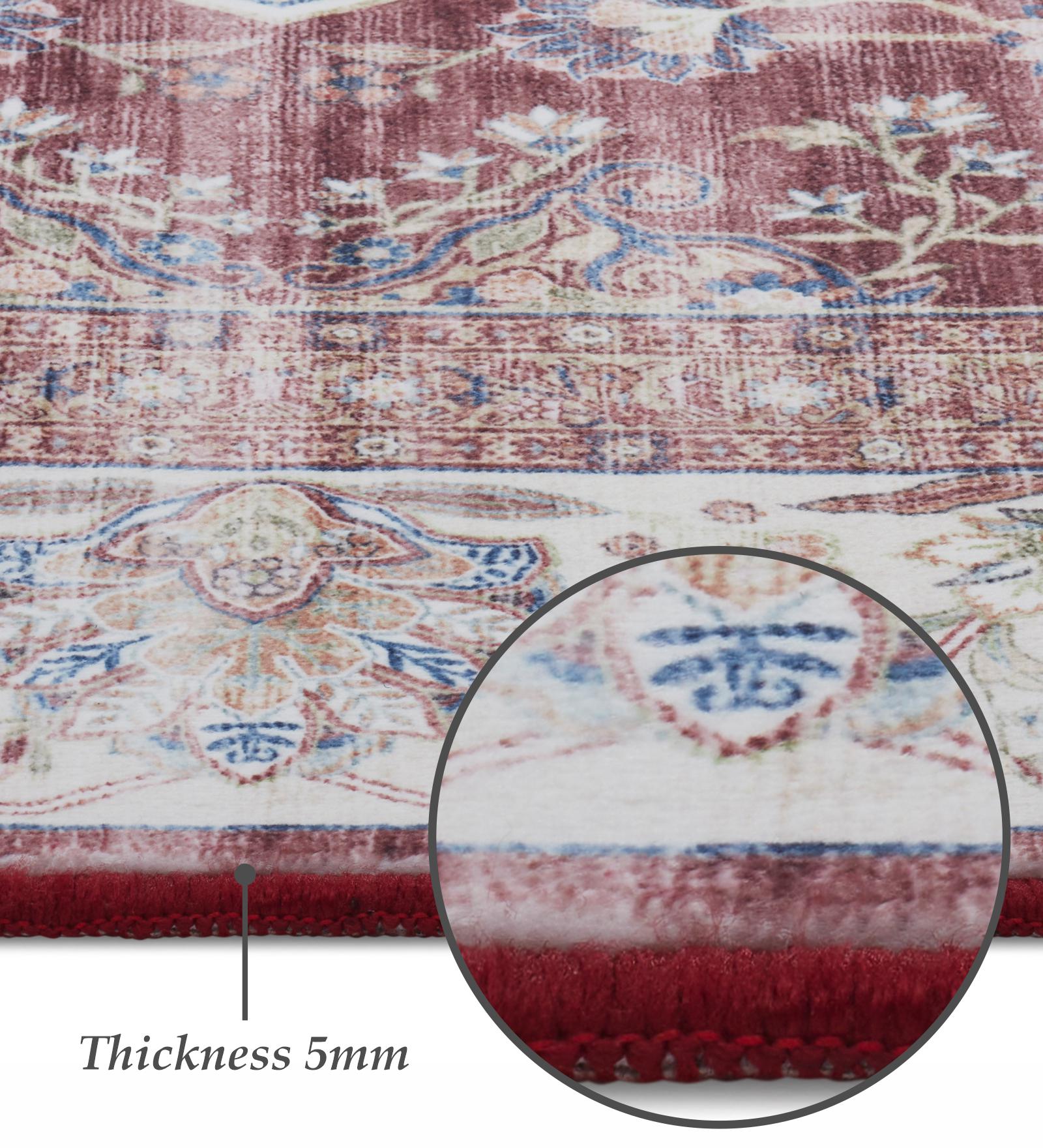 Jura Classical Carpet Maroon and Cream