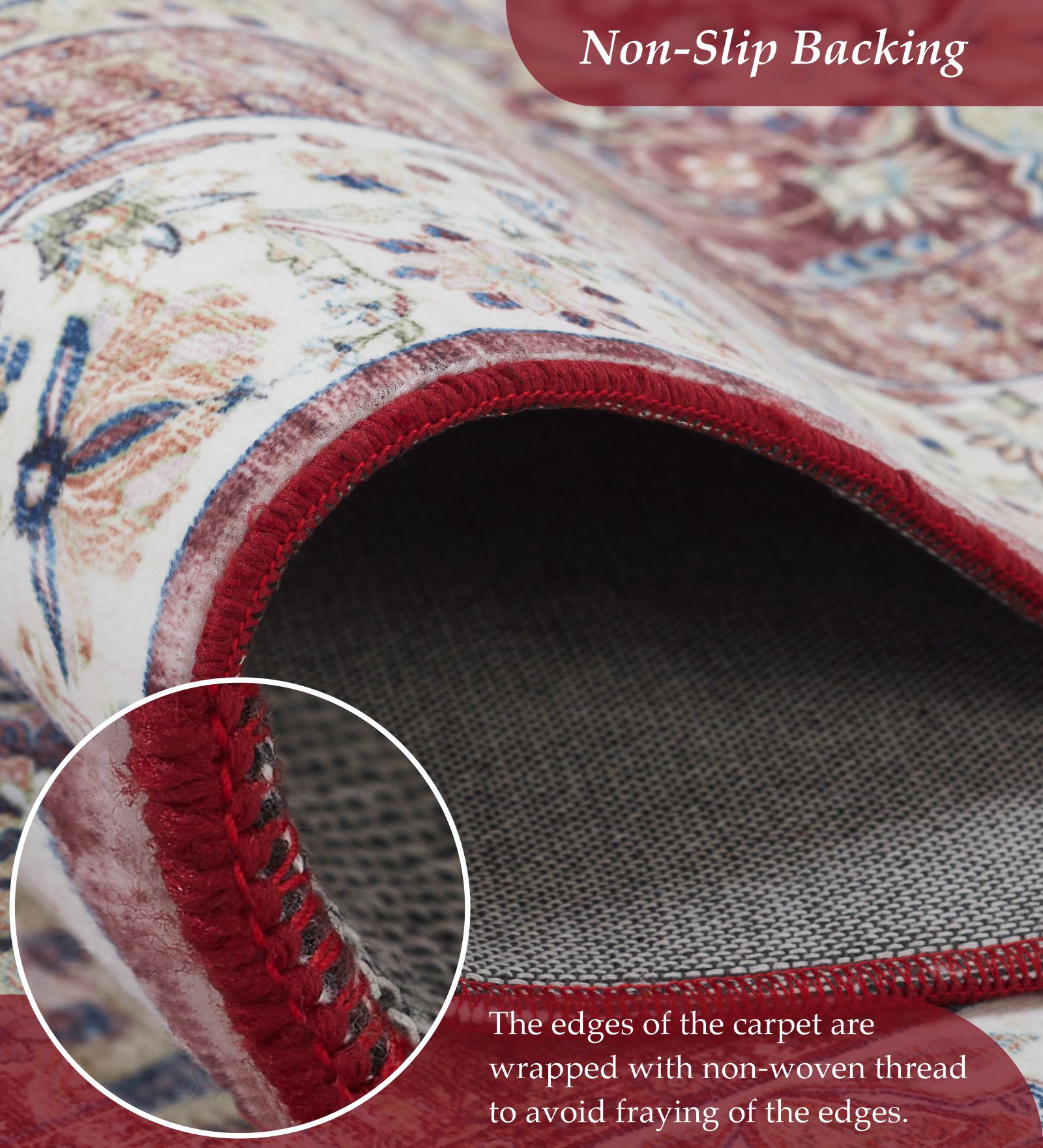 Jura Classical Carpet Maroon and Cream