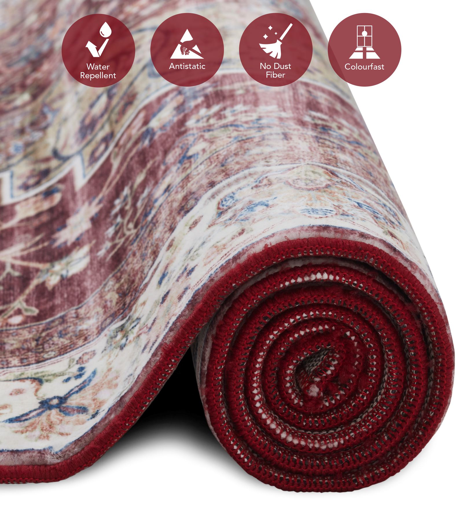 Jura Classical Carpet Maroon and Cream