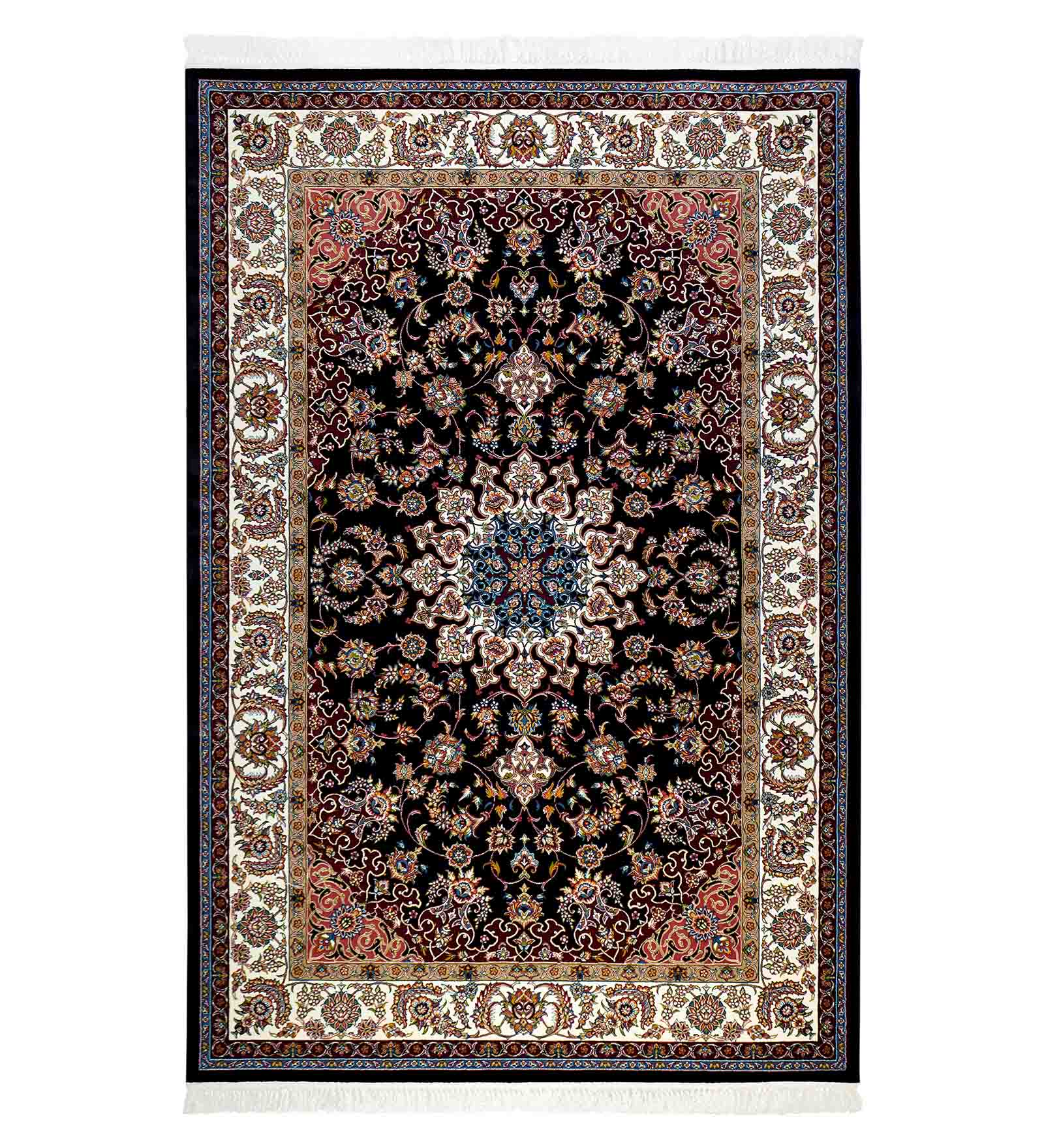 Shiraz 2 Classical Carpet Black and Cream