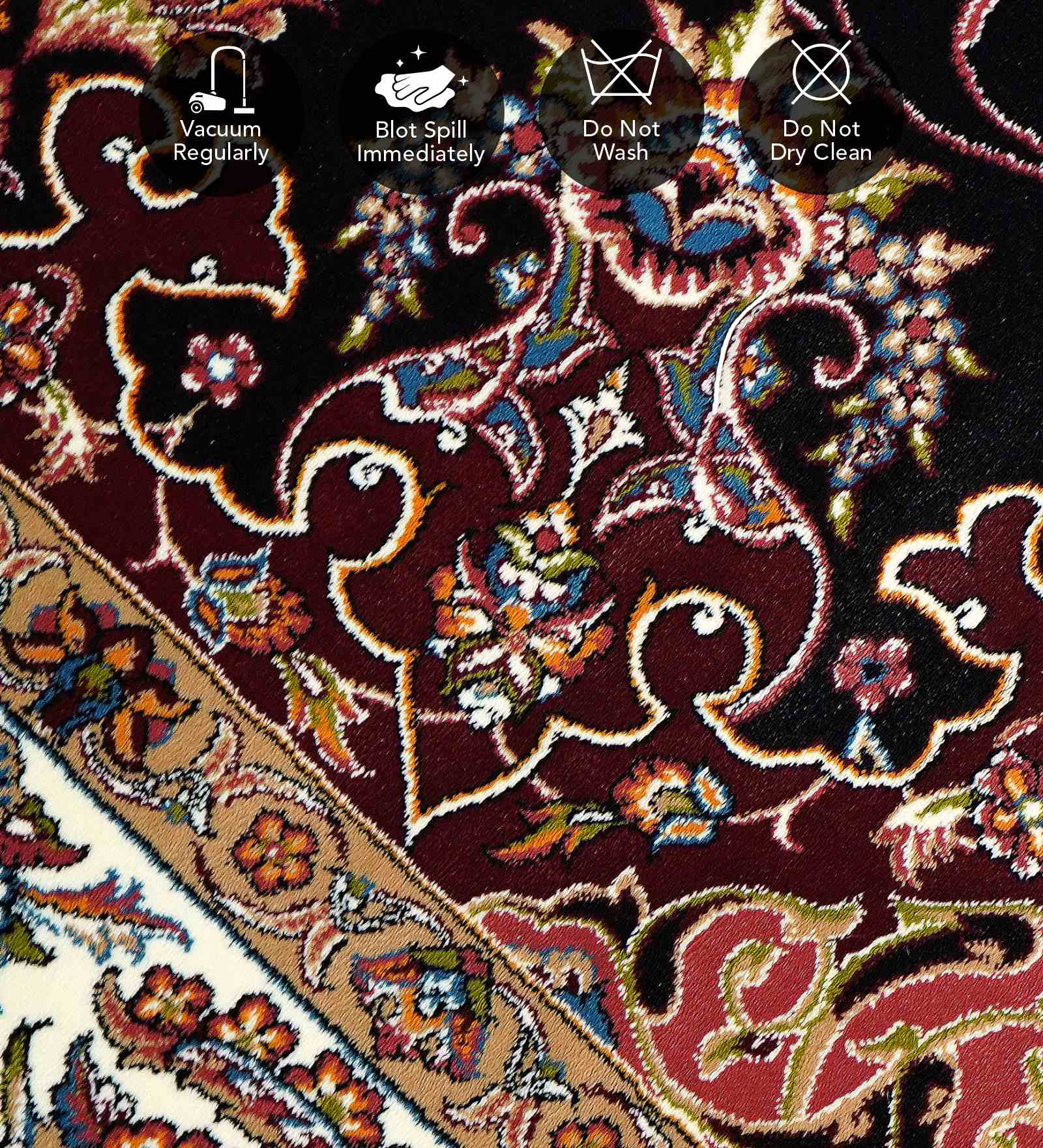 Shiraz 2 Classical Carpet Black and Cream