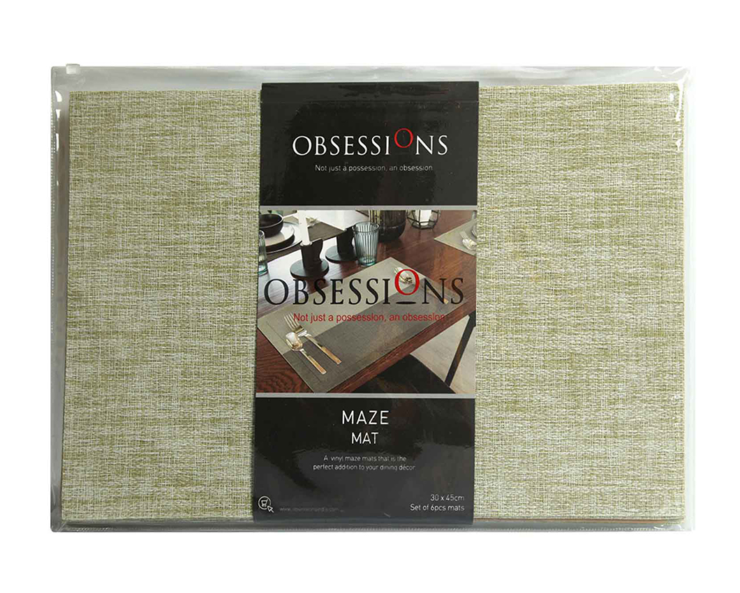 OBSESSIONS Heat Resistant and Washable Table Mat Olive