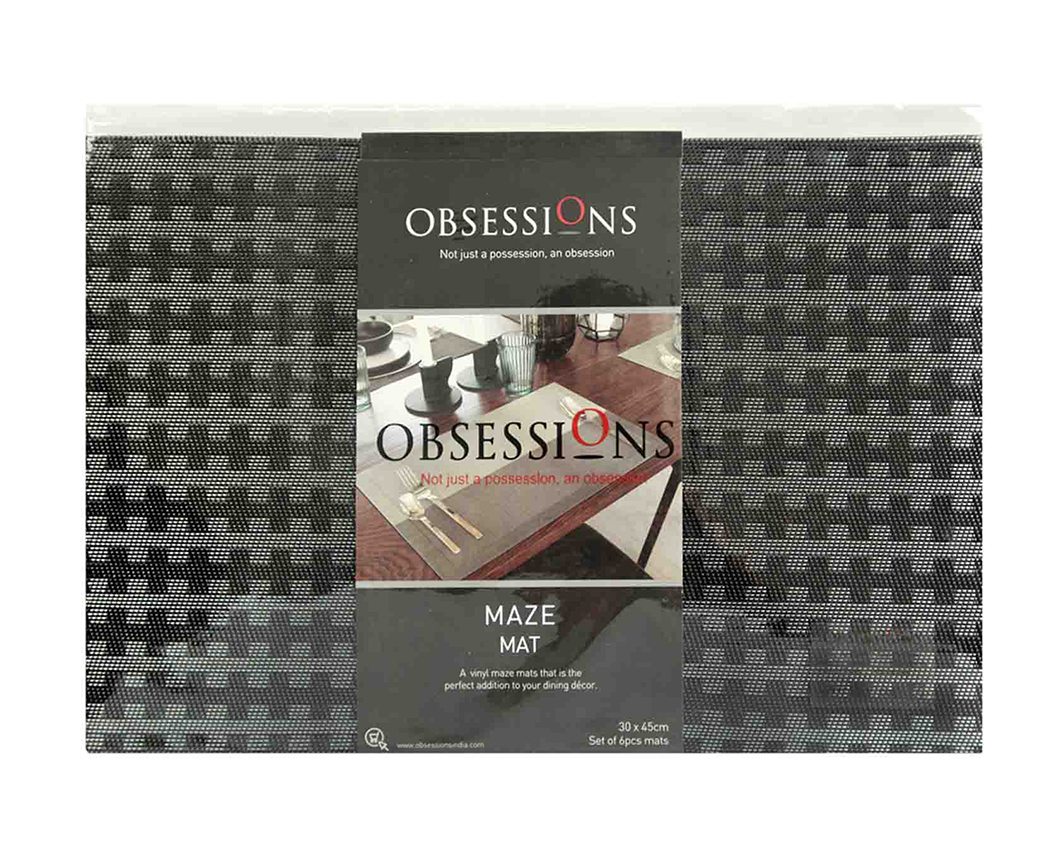 OBSESSIONS Heat Resistant and Washable Table Mat Dark Grey