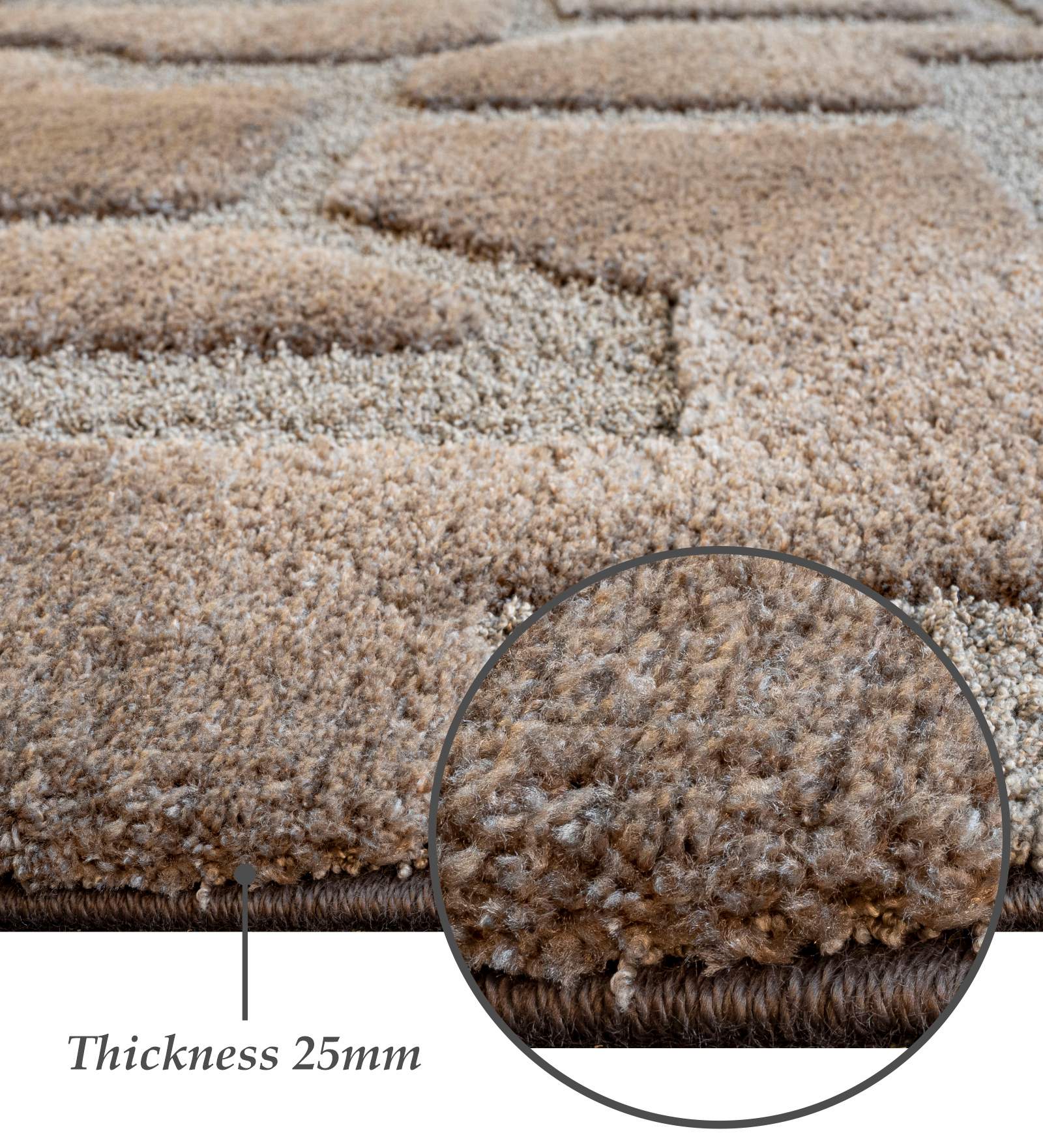 Limba Abstract Machine Made Carpet Beige and Brown