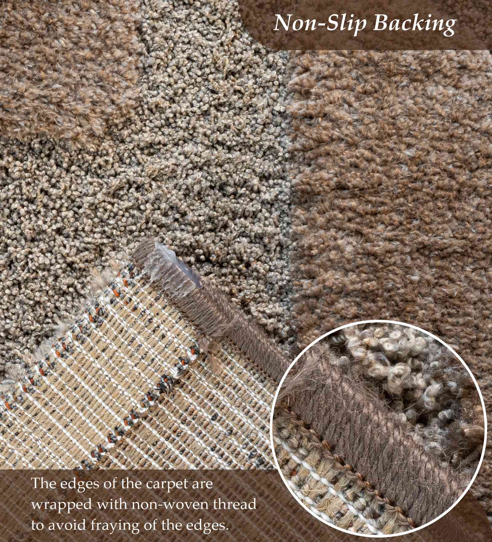 Limba Abstract Machine Made Carpet Beige and Brown
