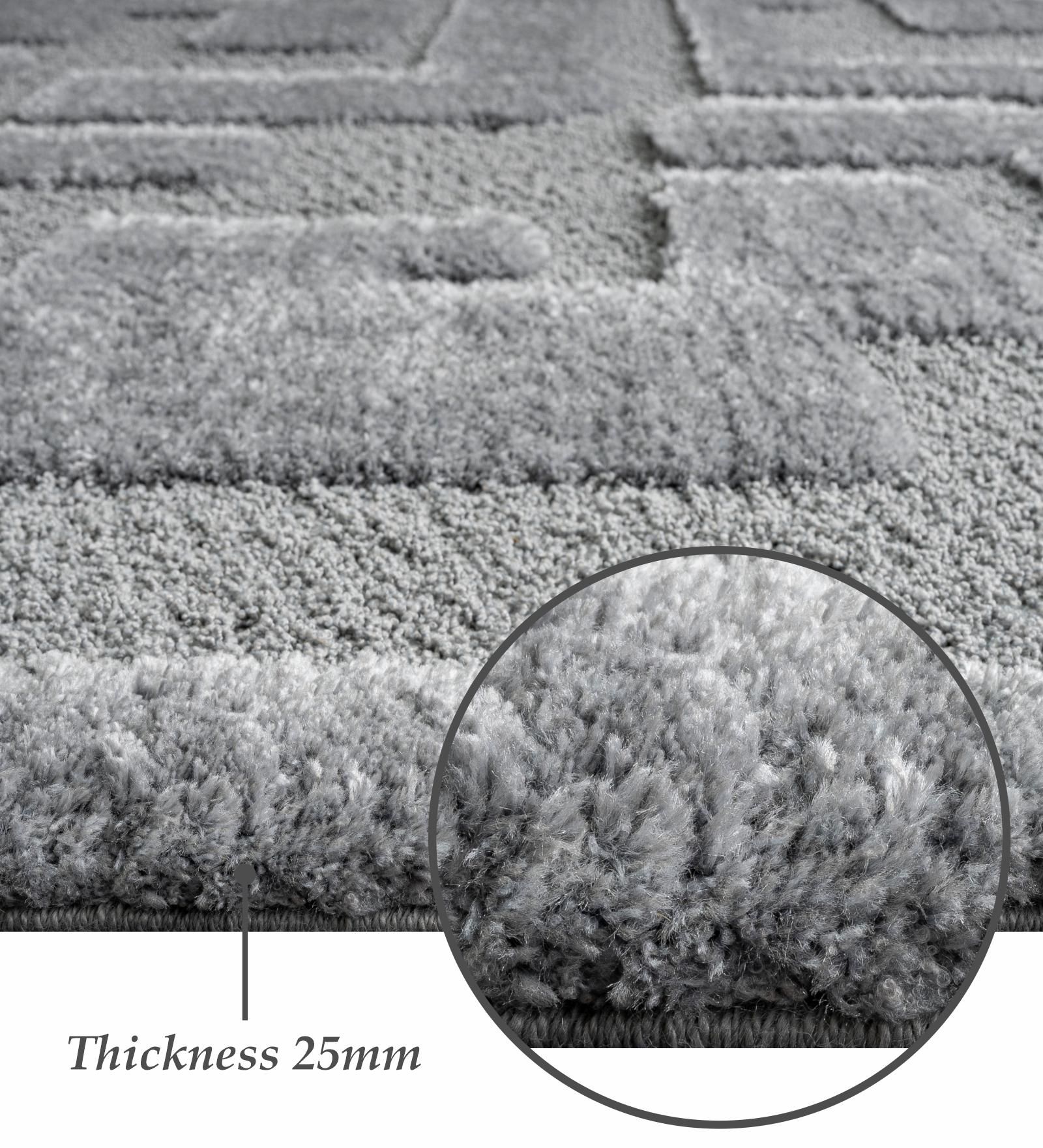 Limba Abstract Machine Made Carpet Grey