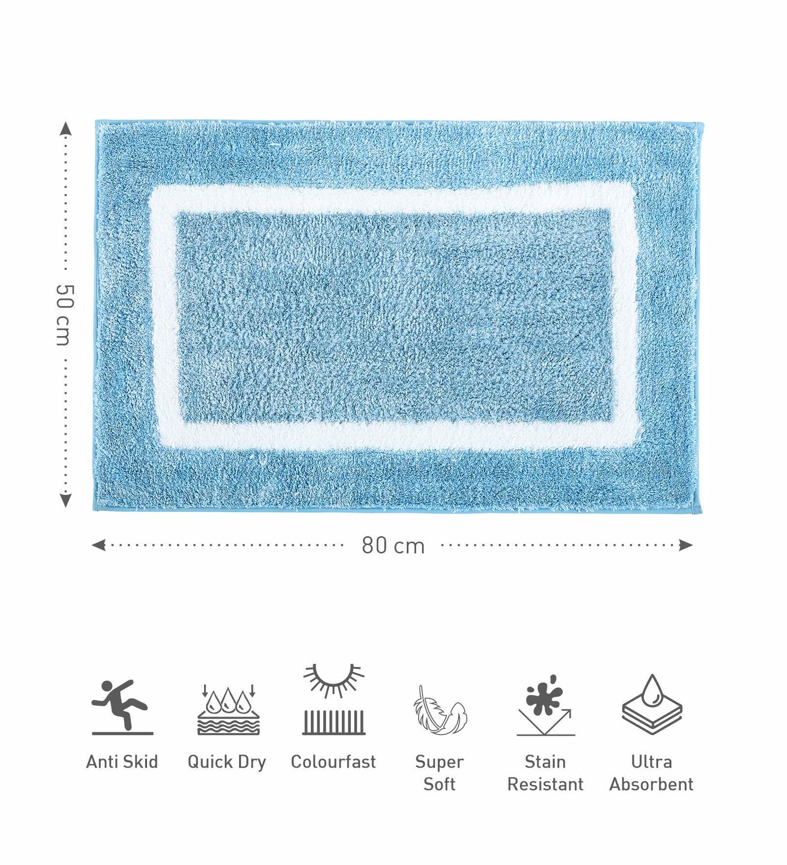 Florence Quick Dry Super soft Bath Mat Teal Blue