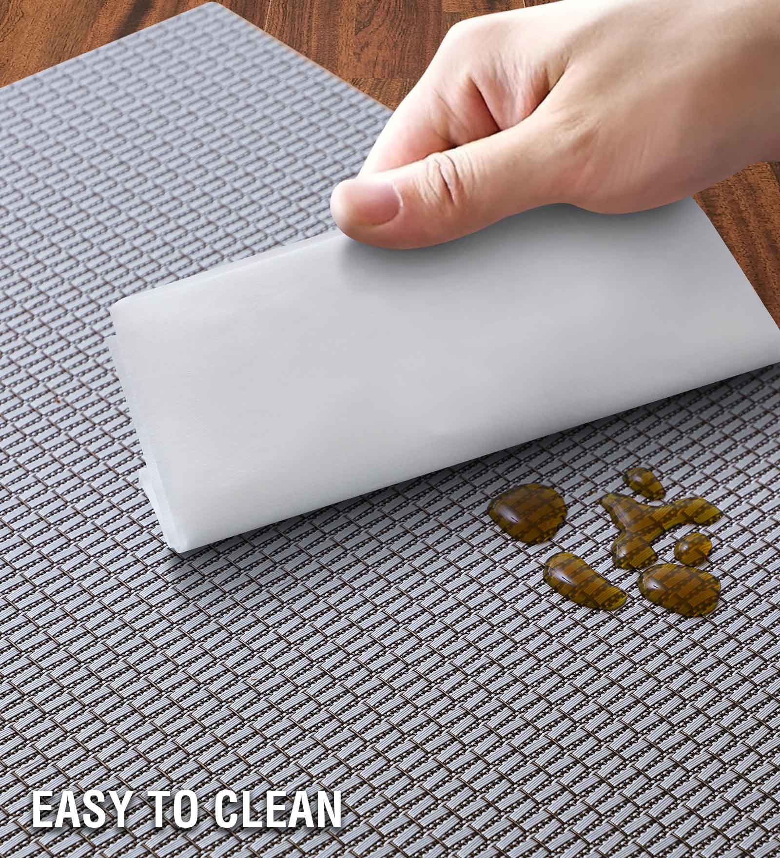 OBSESSIONS Heat Resistant and Washable Table Mat Grey