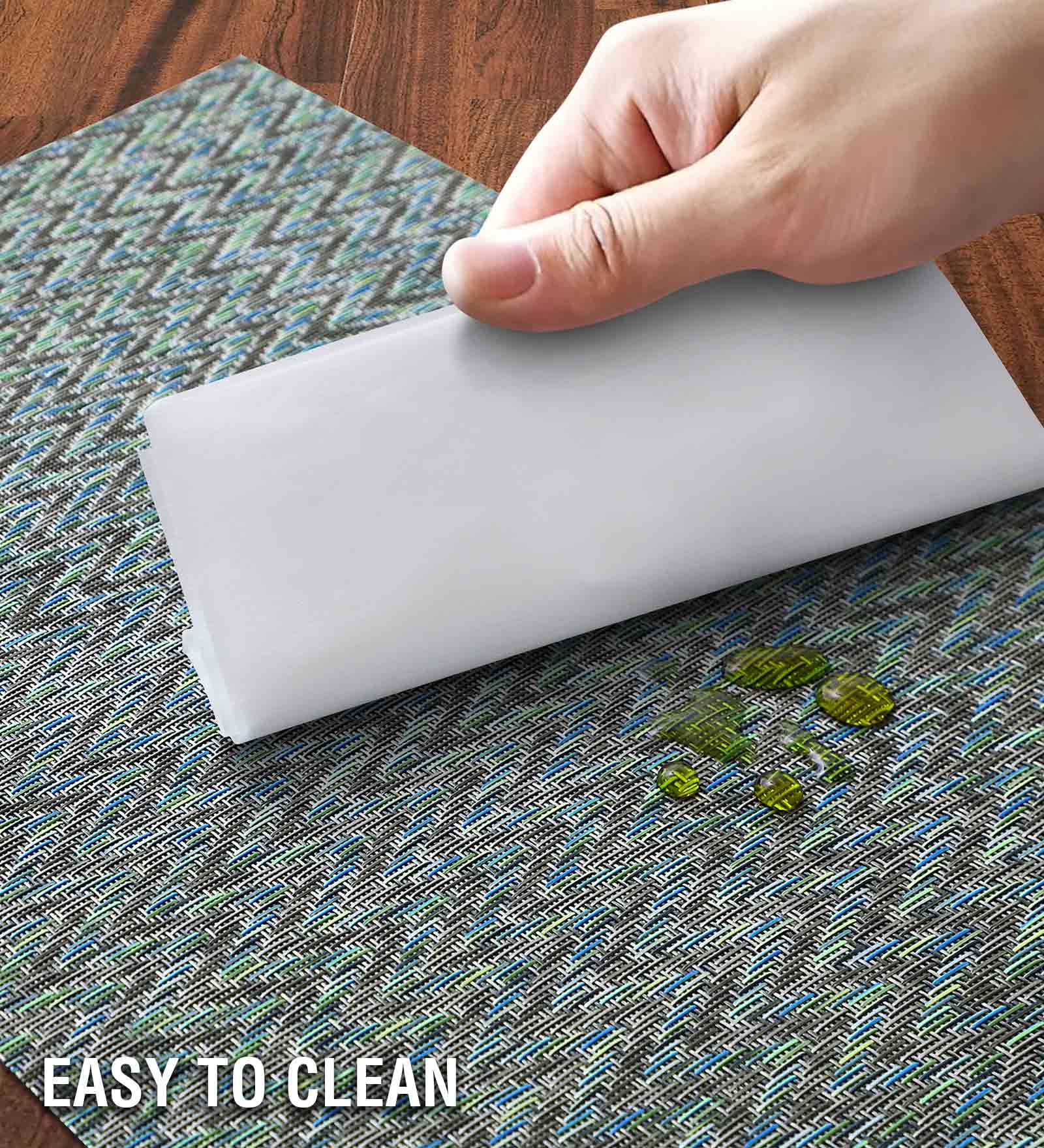 OBSESSIONS Heat Resistant and Washable Table Mat Blue