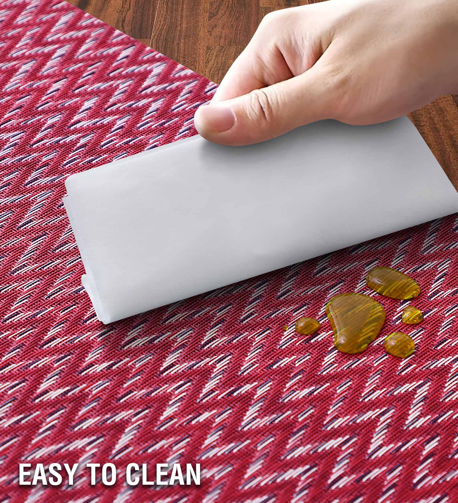 OBSESSIONS Heat Resistant and Washable Table Mat Red
