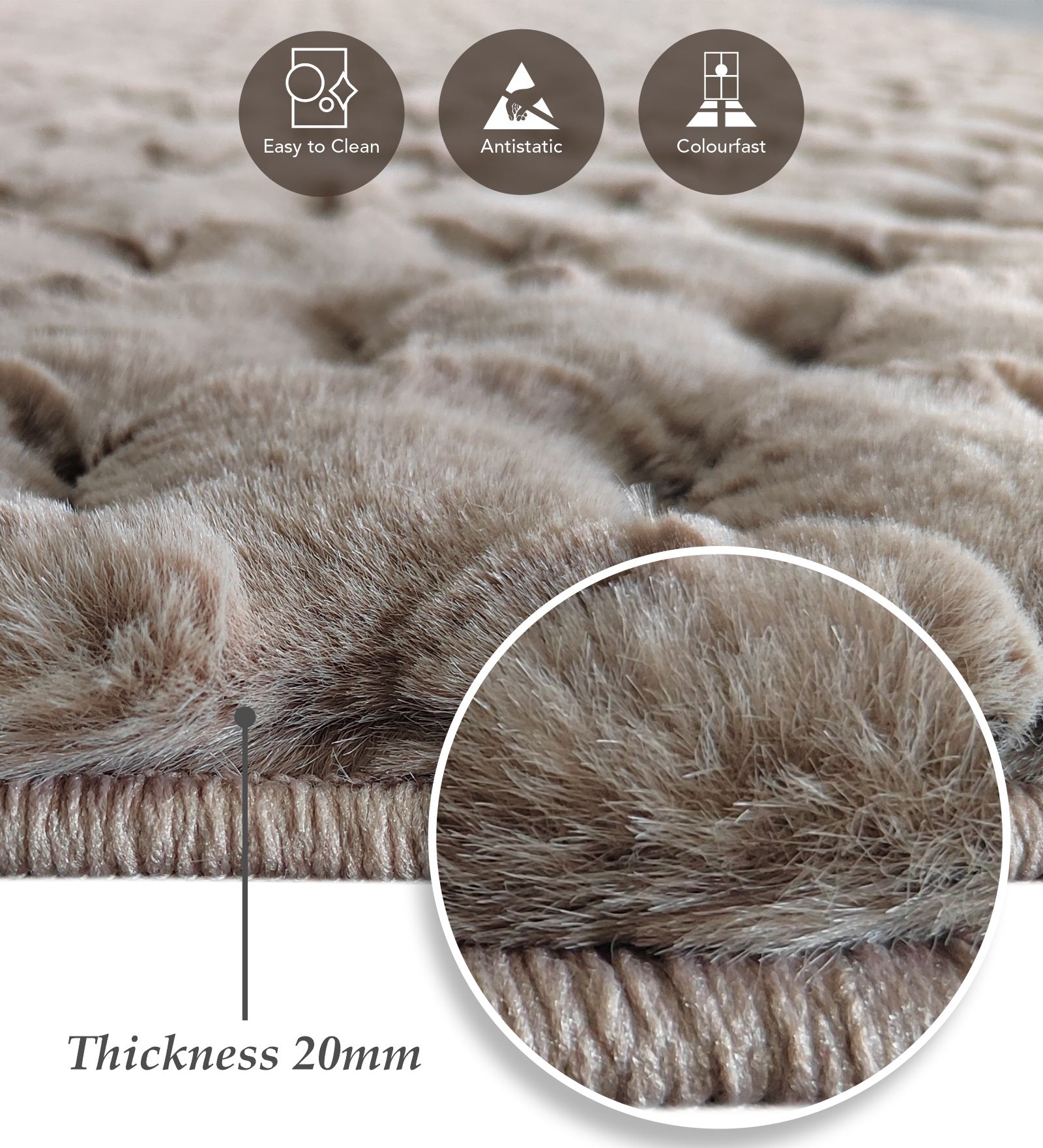 Muffin Solid Bedside Runner D Beige