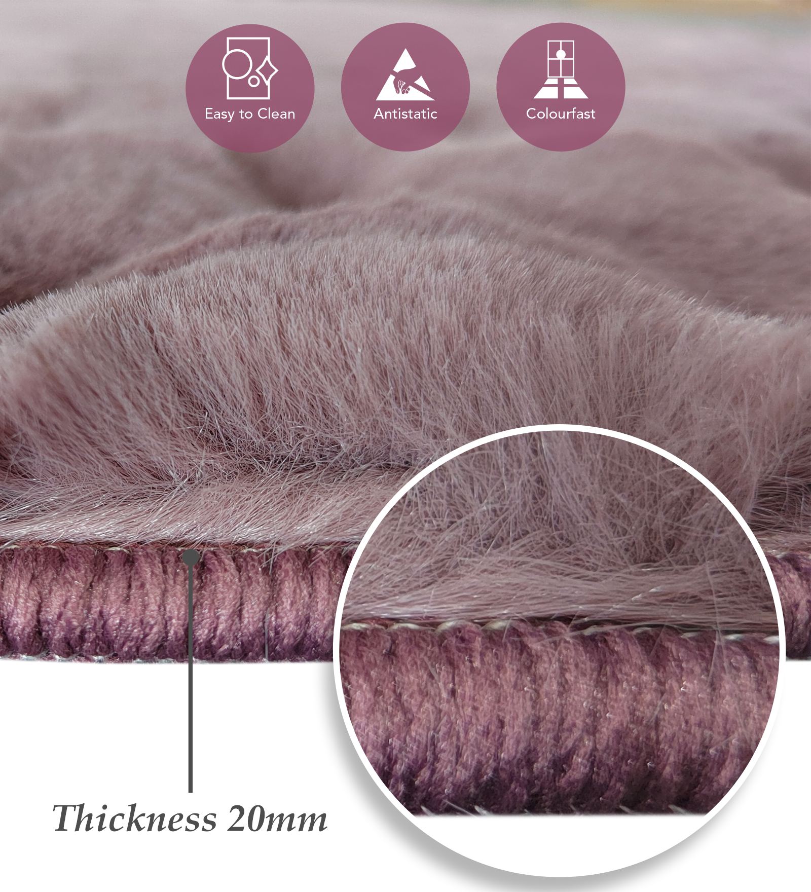 Muffin Solid Bedside Runner Blush