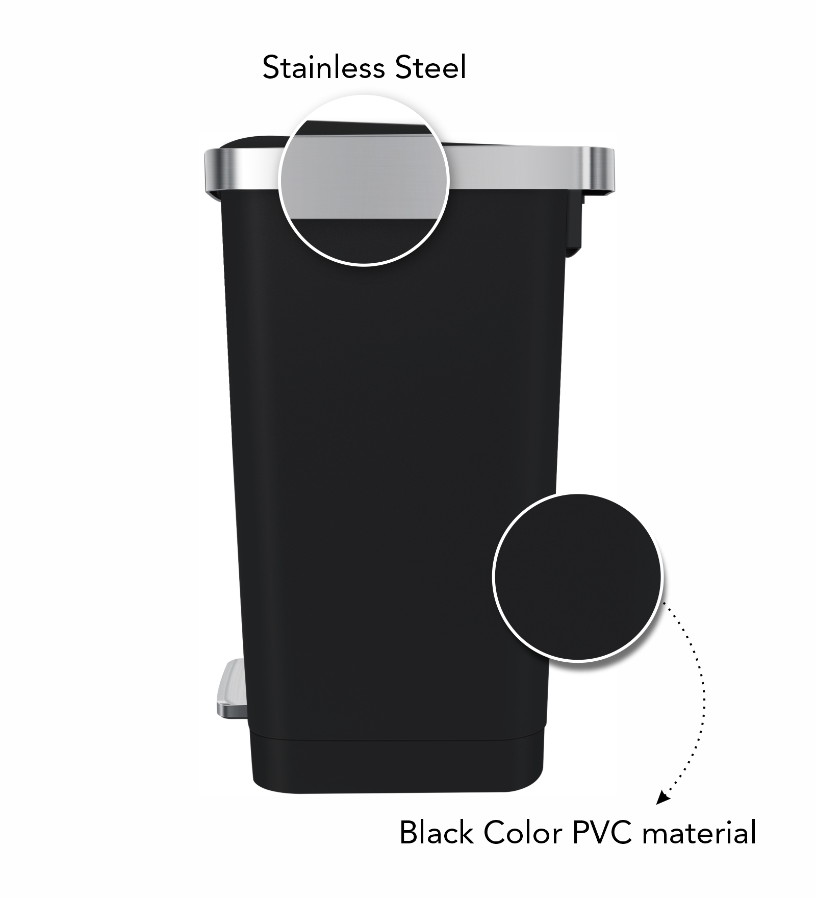 Eko 6388 Hana Fingerprint Resistant Plastic Plastic Bin Black