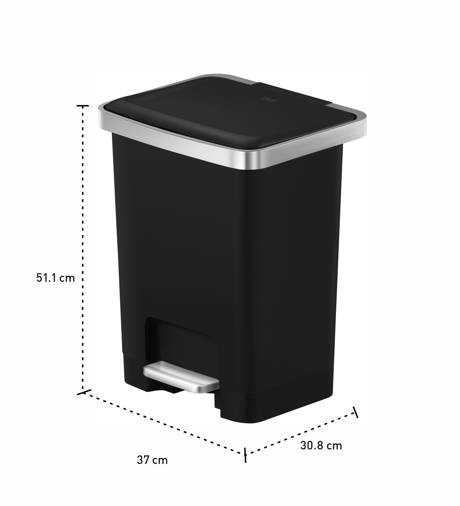 Eko 6388 Hana Fingerprint Resistant Plastic Plastic Bin Black