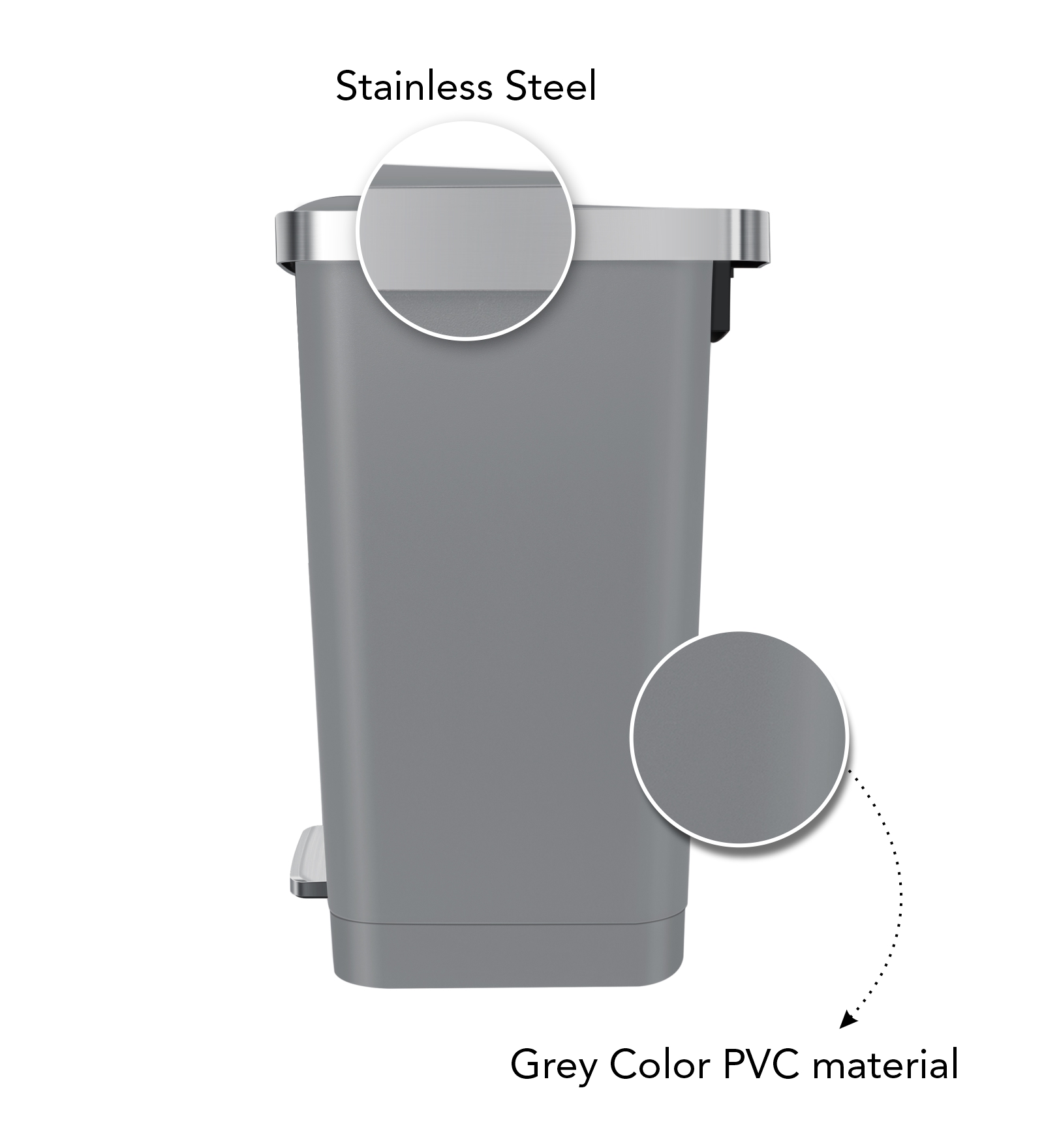 Eko 6388 Hana Fingerprint Resistant Plastic Bin Grey