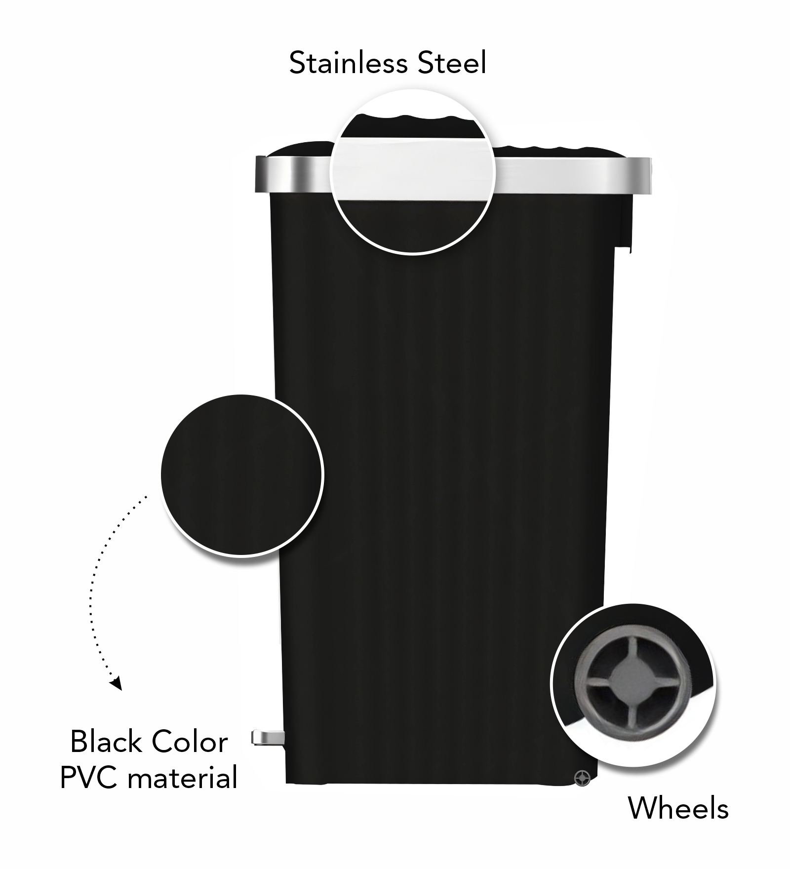 Eko 6388 Hana Fingerprint Resistant Plastic Bin Black
