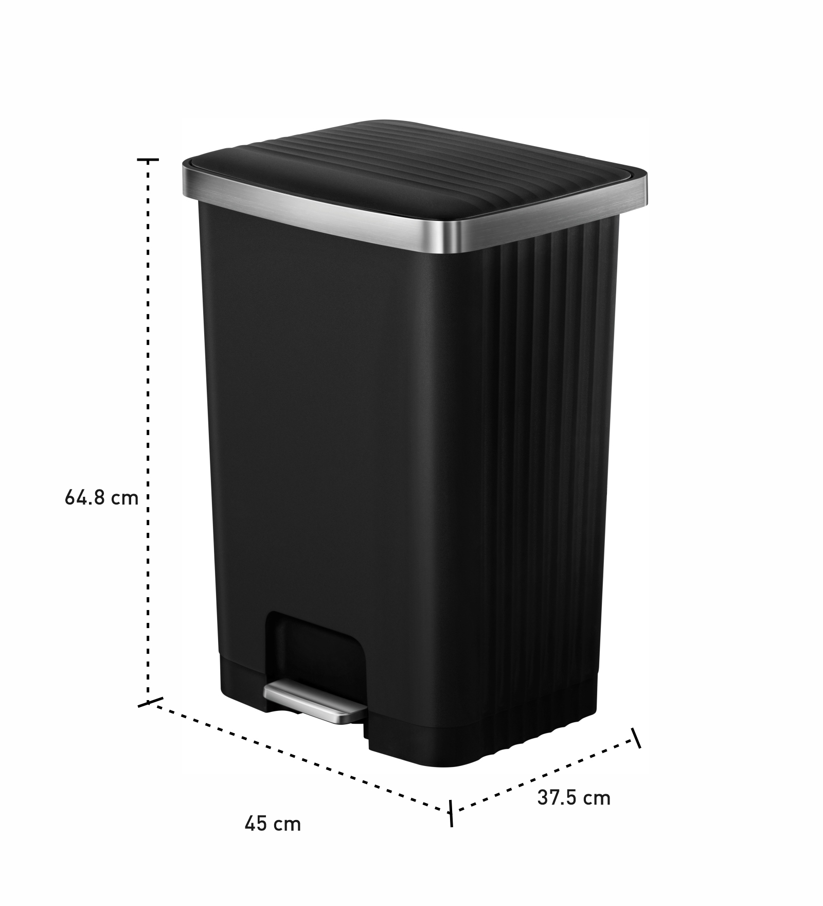 Eko 6388 Hana Fingerprint Resistant Plastic Bin Black