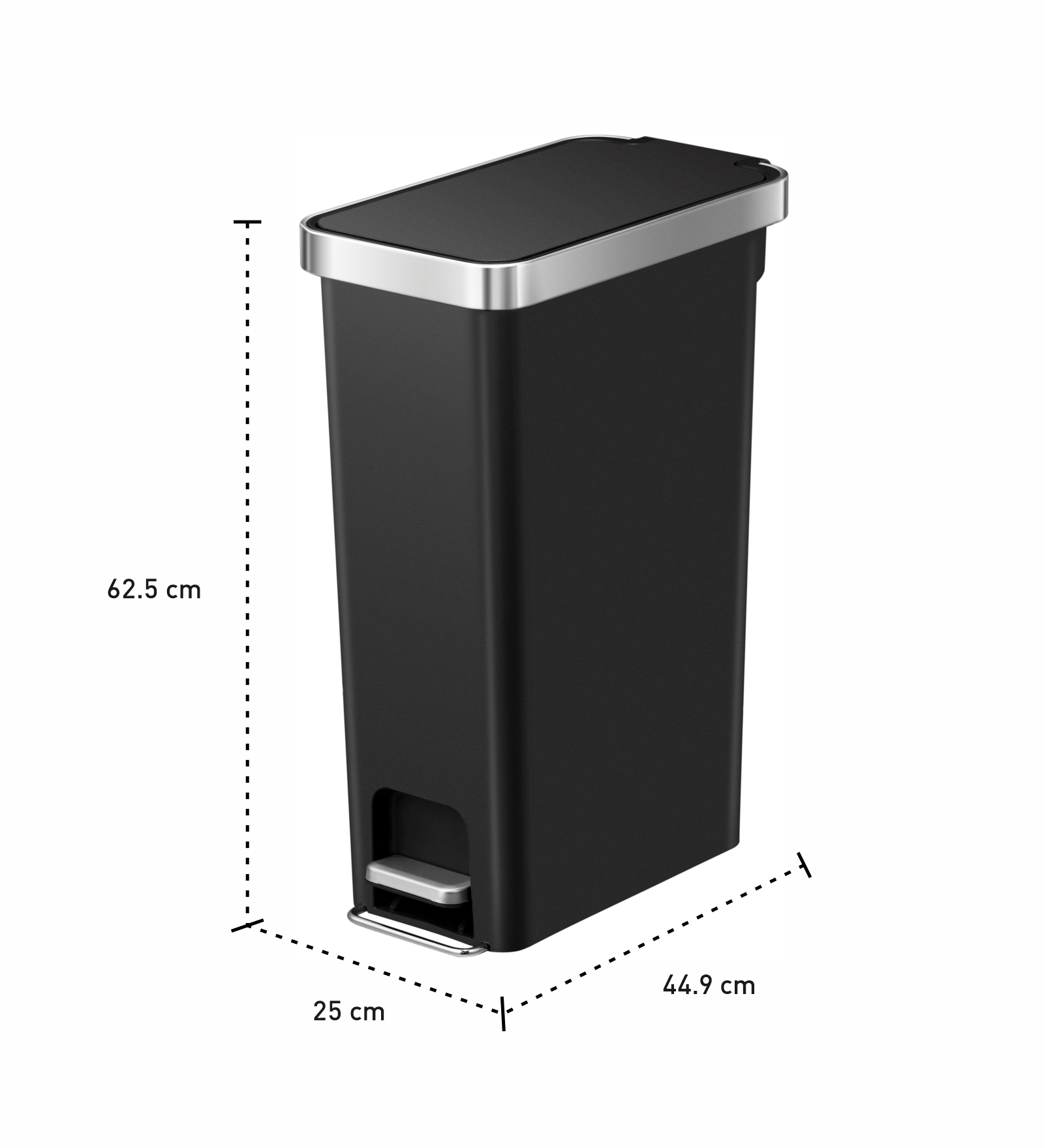 Eko 6368 Hana Slim Fingerprint Resistant Plastic Bin Black