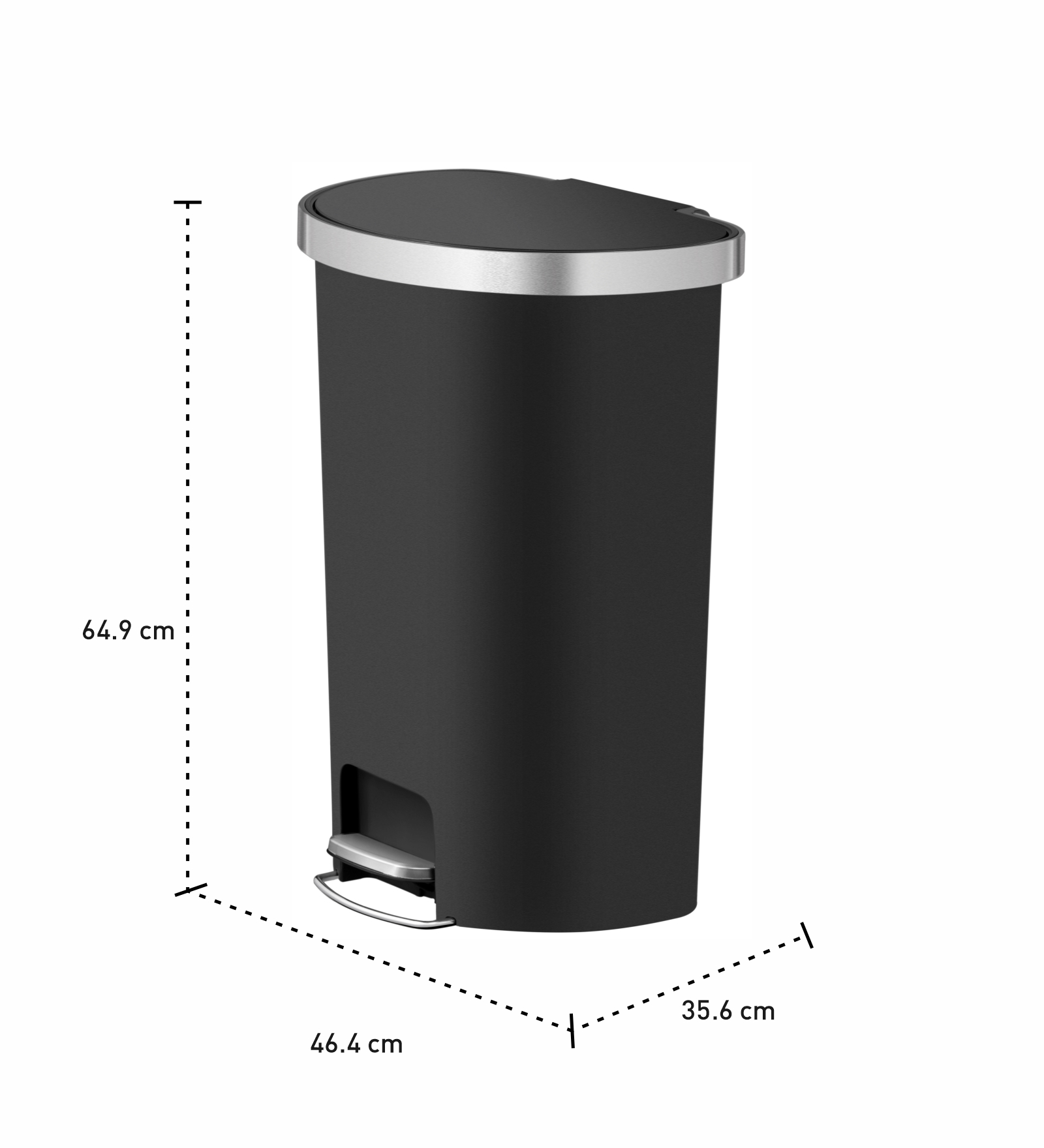 Eko 6321 Hana Semi Round Fingerprint Resistant Plastic Bin Black