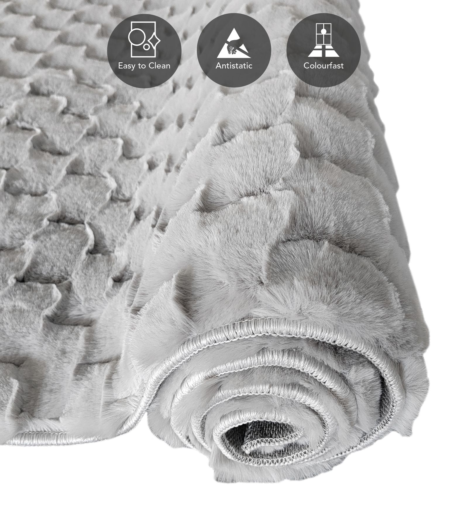 Muffin Solid Machine Made Carpet Silver