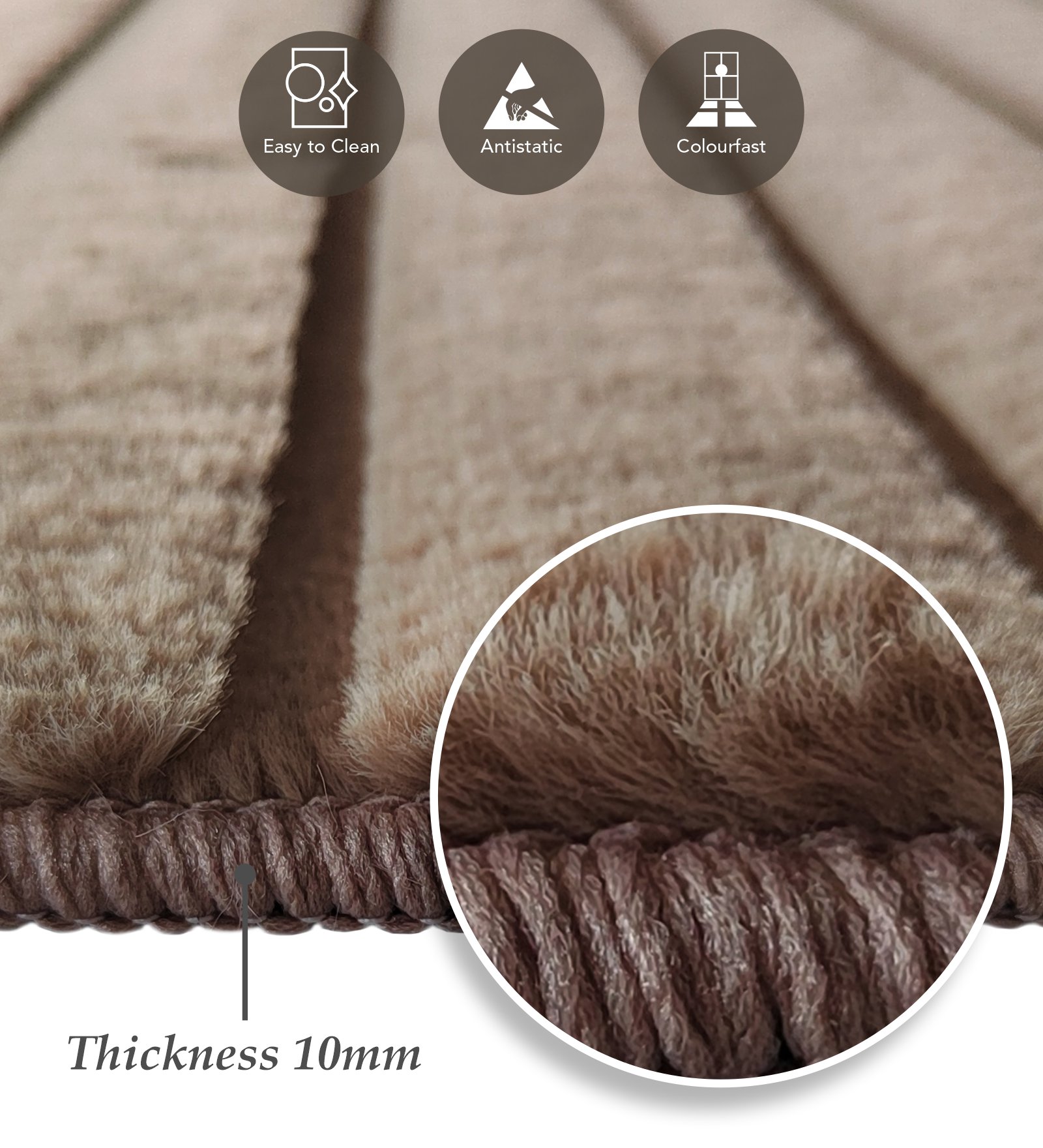 Beaver Abstract Bedside Runner Brown