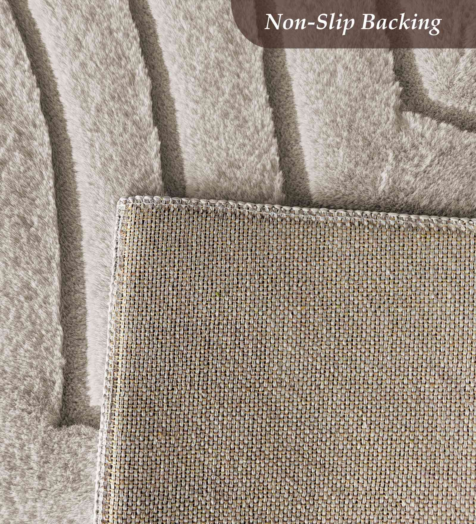 Beaver Abstract Bedside Runner Beige