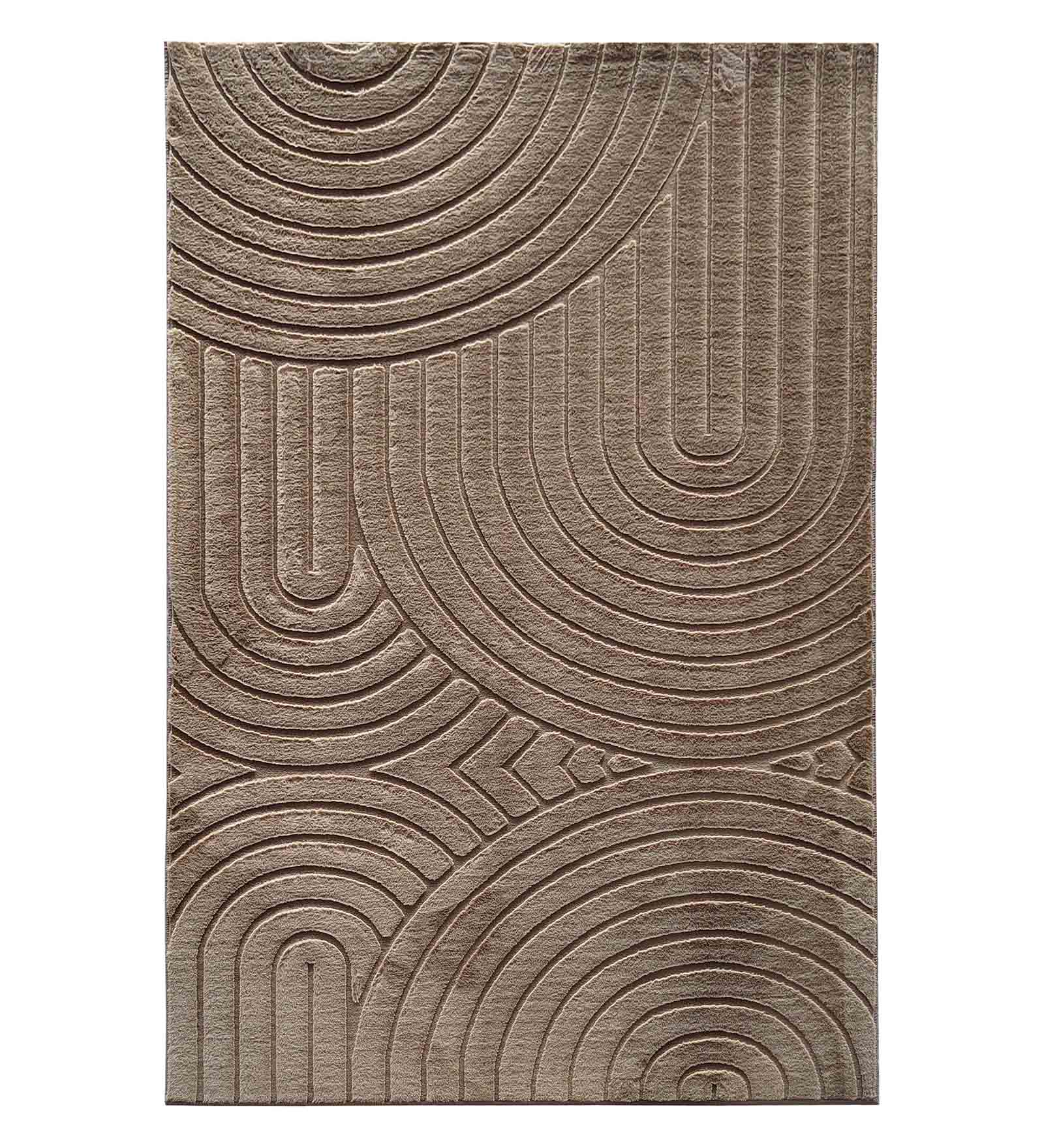 Beaver Abstract Machine Made Carpet Brown