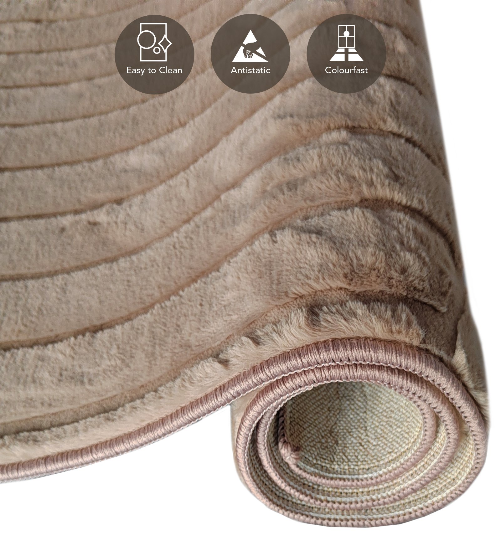 Beaver Abstract Machine Made Carpet Brown