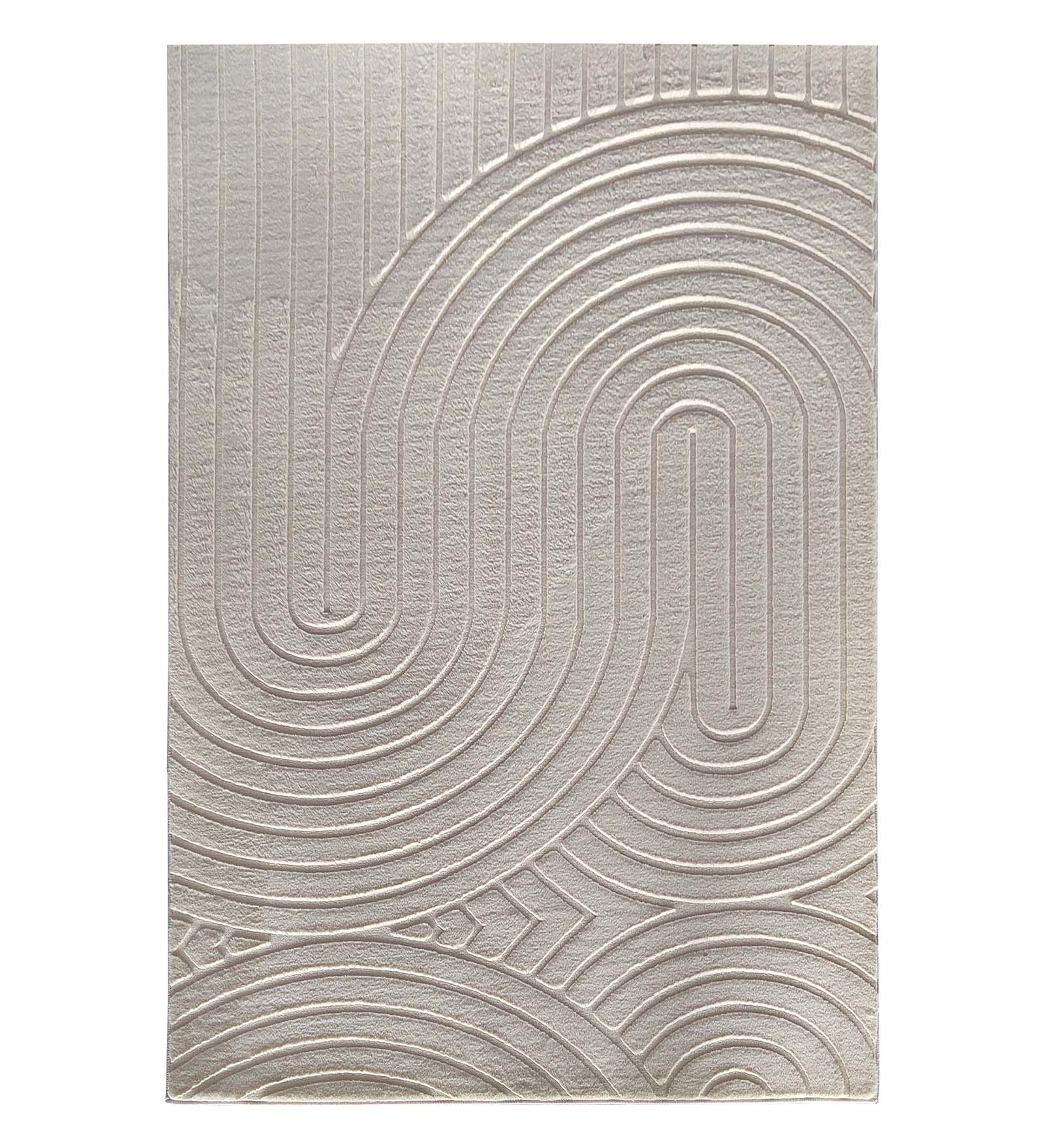 Beaver Abstract Machine Made Carpet Beige