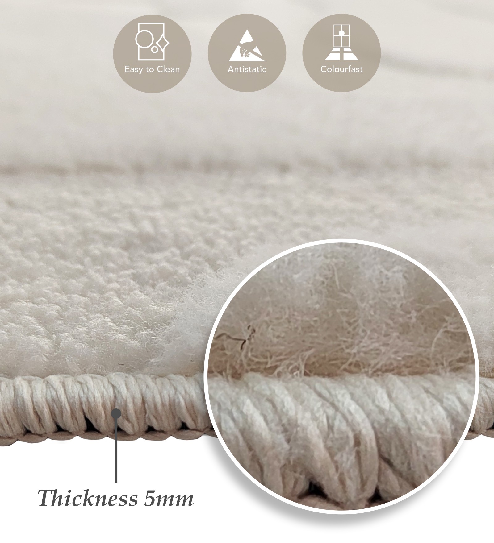 Chinchilla Solid Bedside Runner Cream