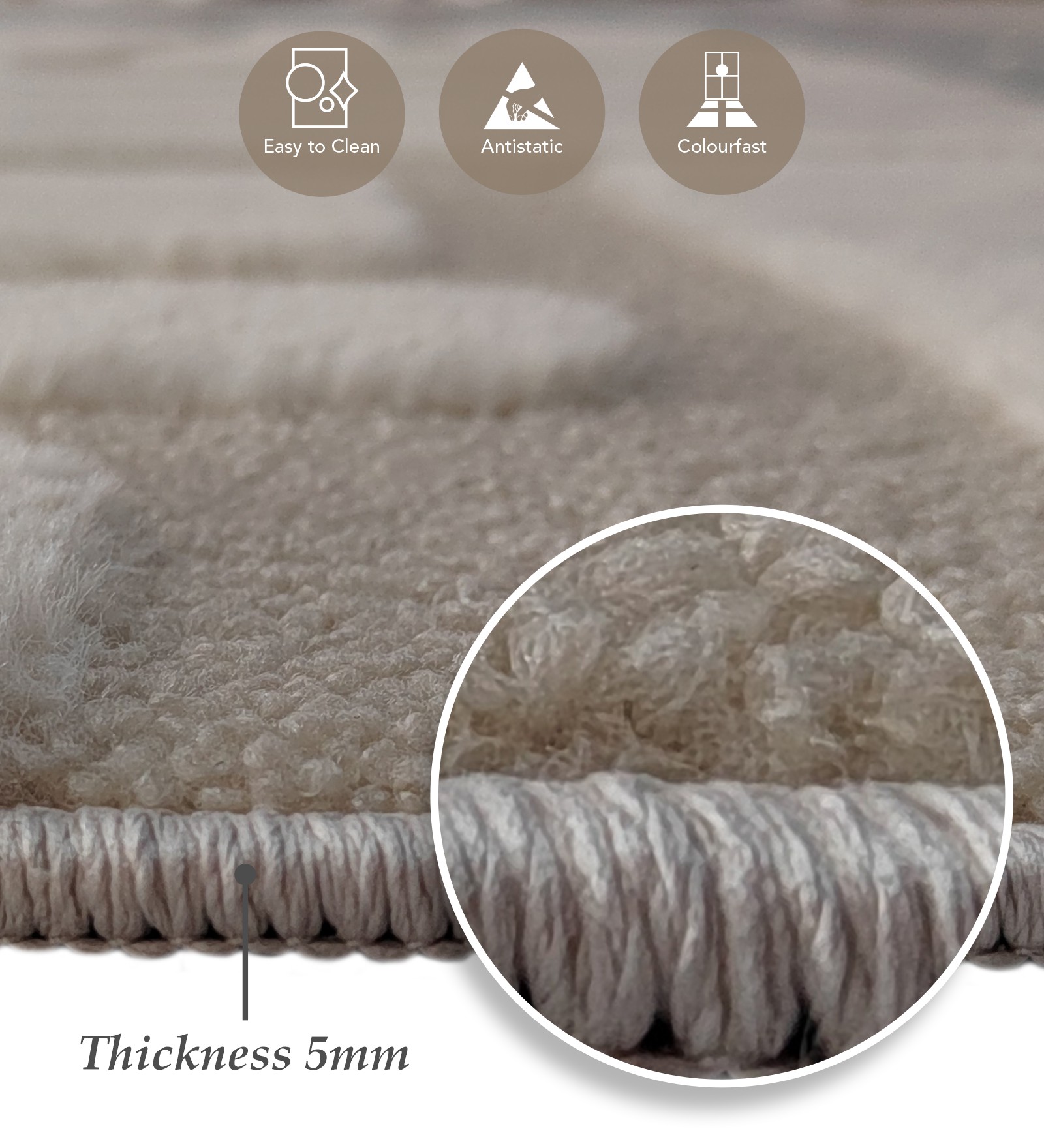 Chinchilla Solid Bedside Runner Beige