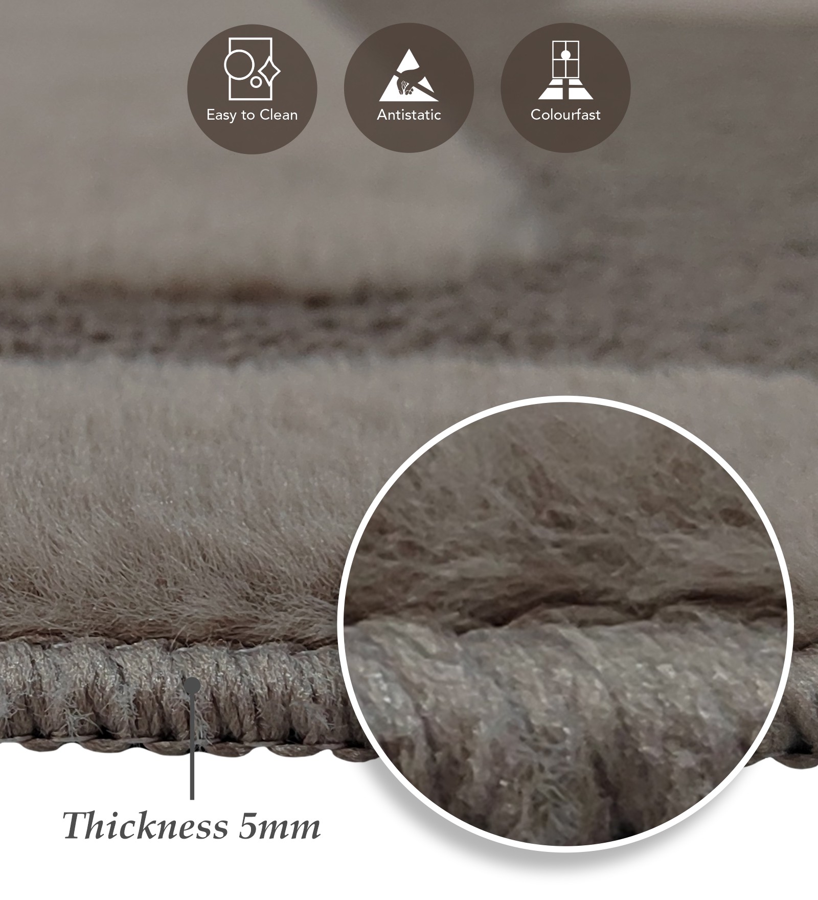 Chinchilla Solid Bedside Runner Brown