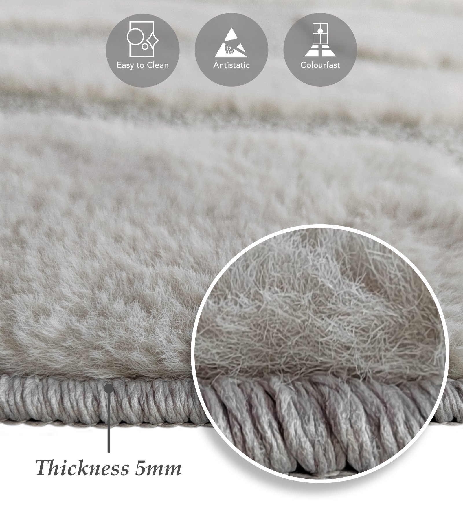 Chinchilla Solid Bedside Runner Grey