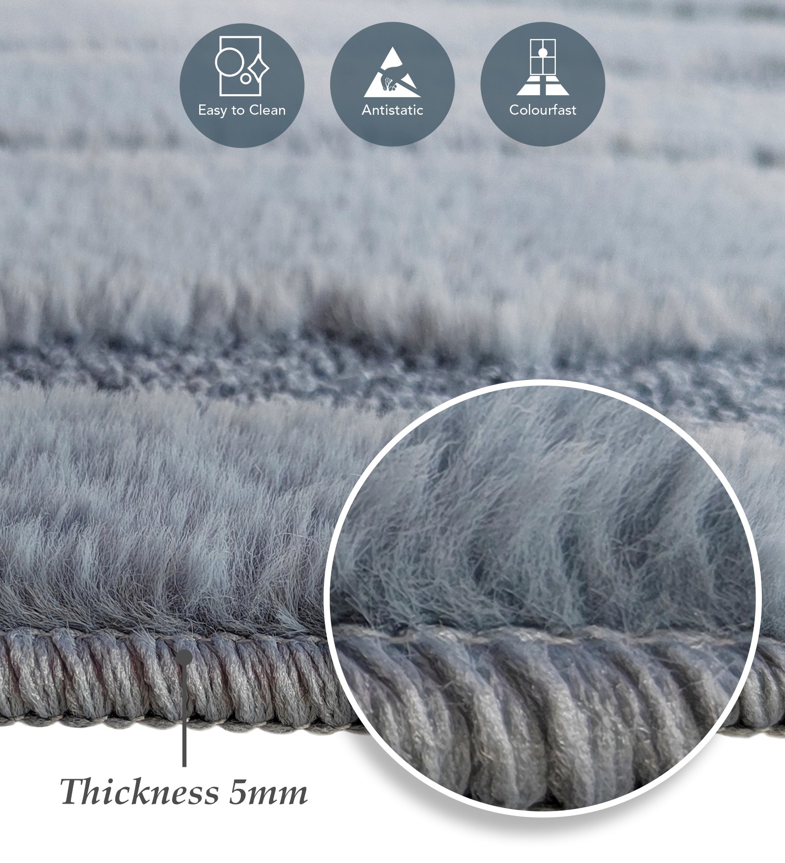 Lynx Solid Bedside Runner Blue