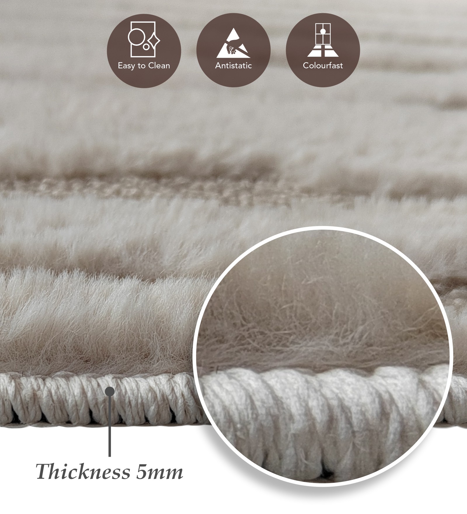 Lynx Solid Bedside Runner Beige