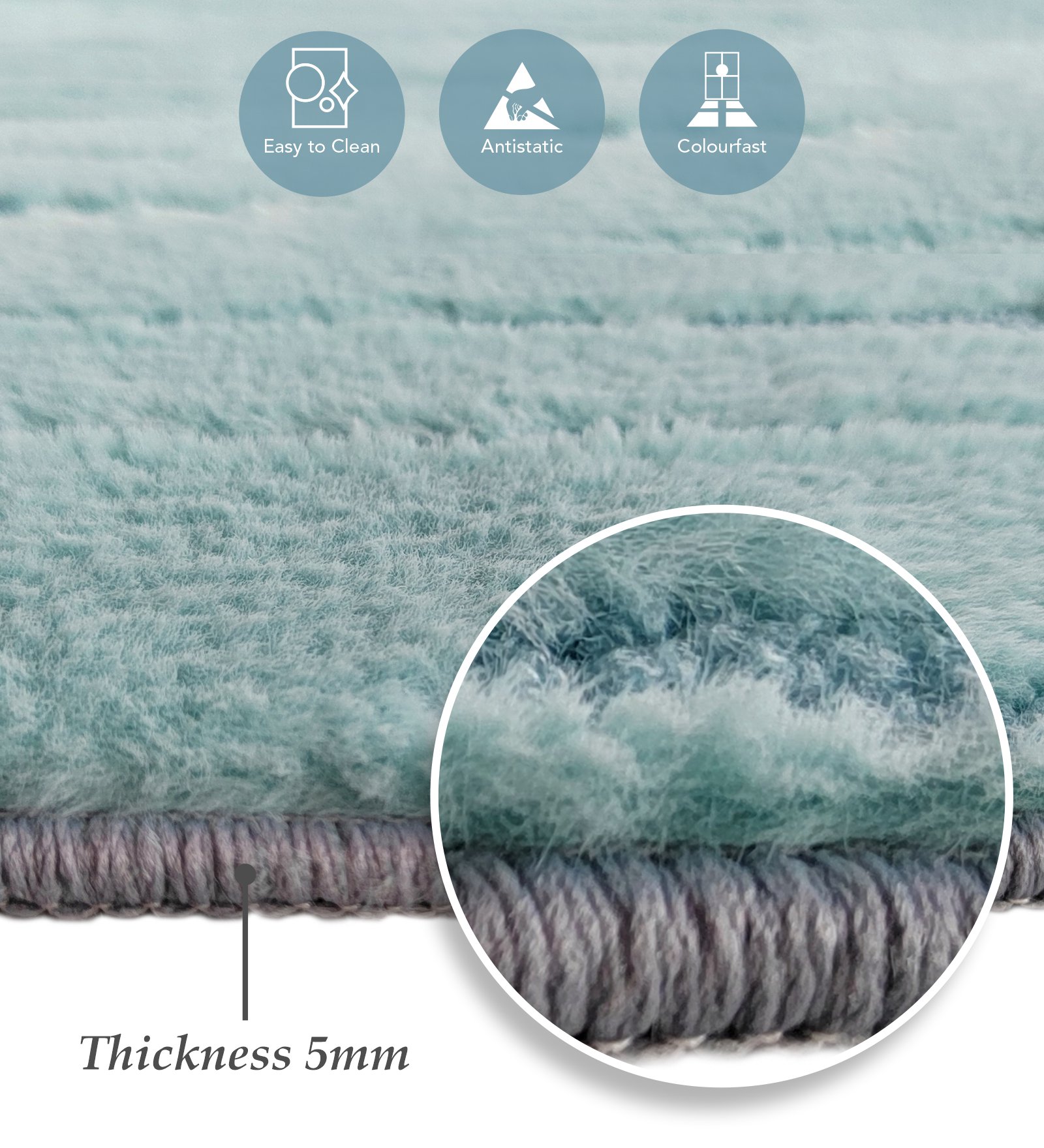 Lynx Solid Bedside Runner Teal