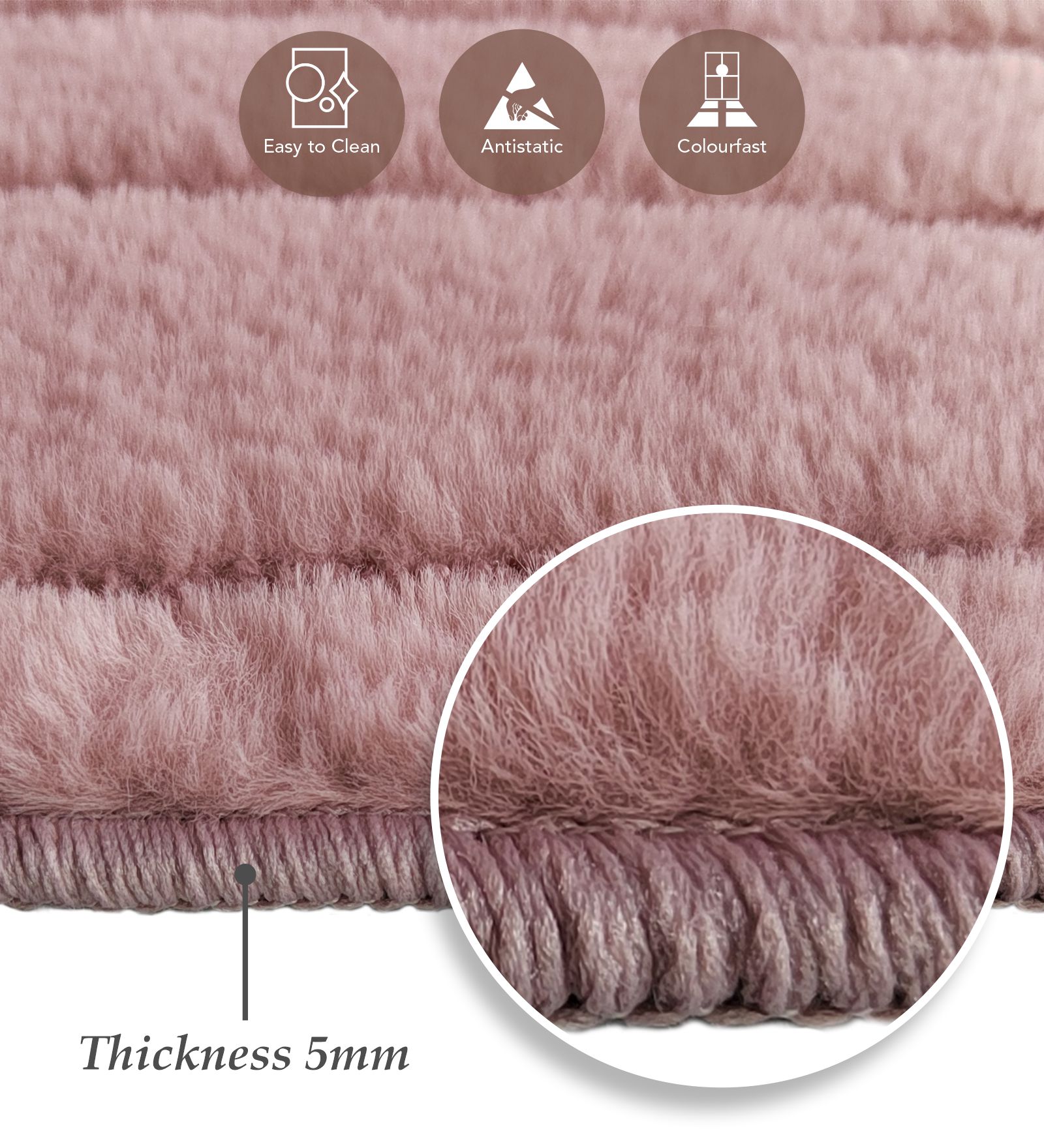 Lynx Solid Bedside Runner Blush