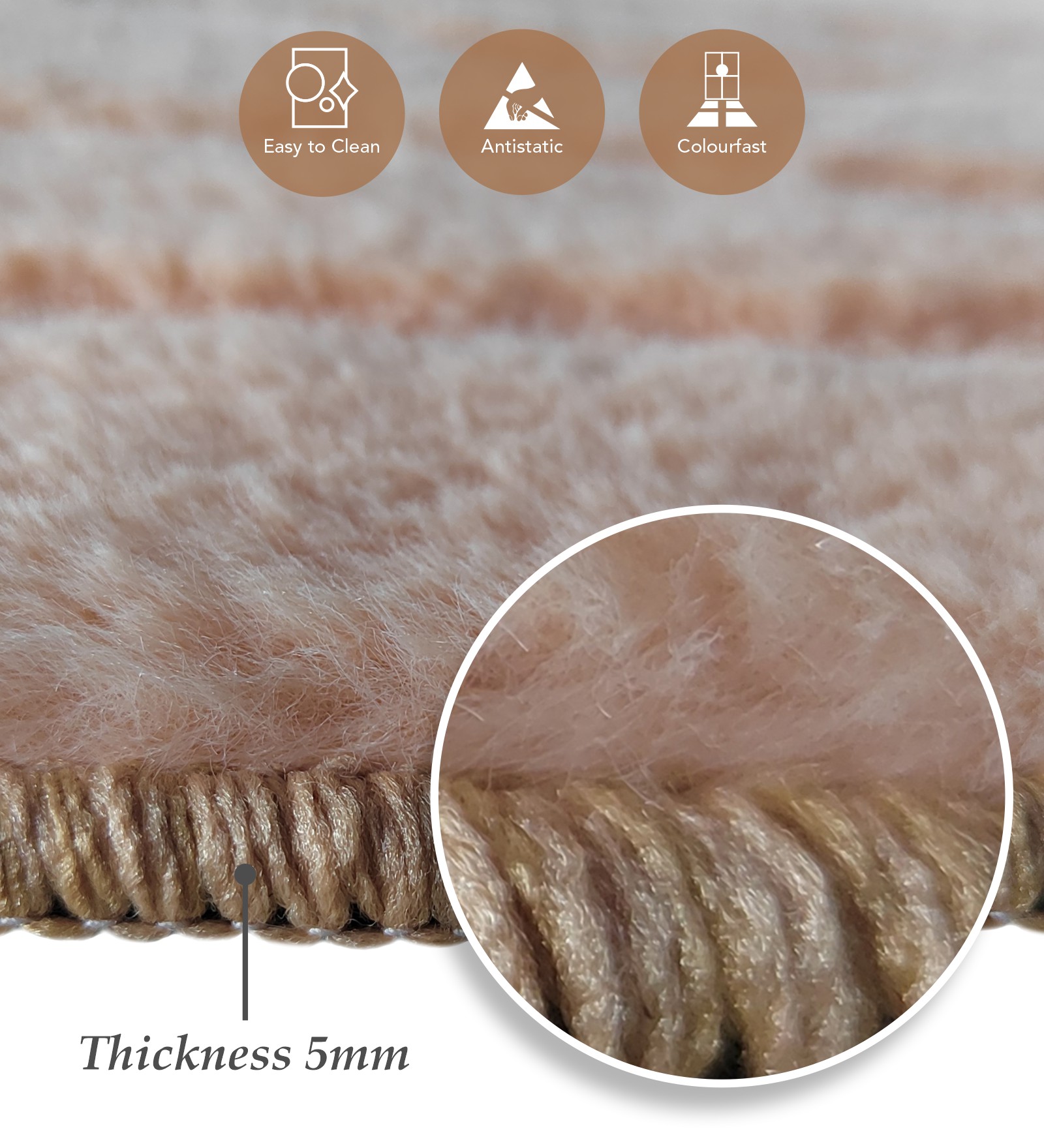 Lynx Solid Bedside Runner Peach