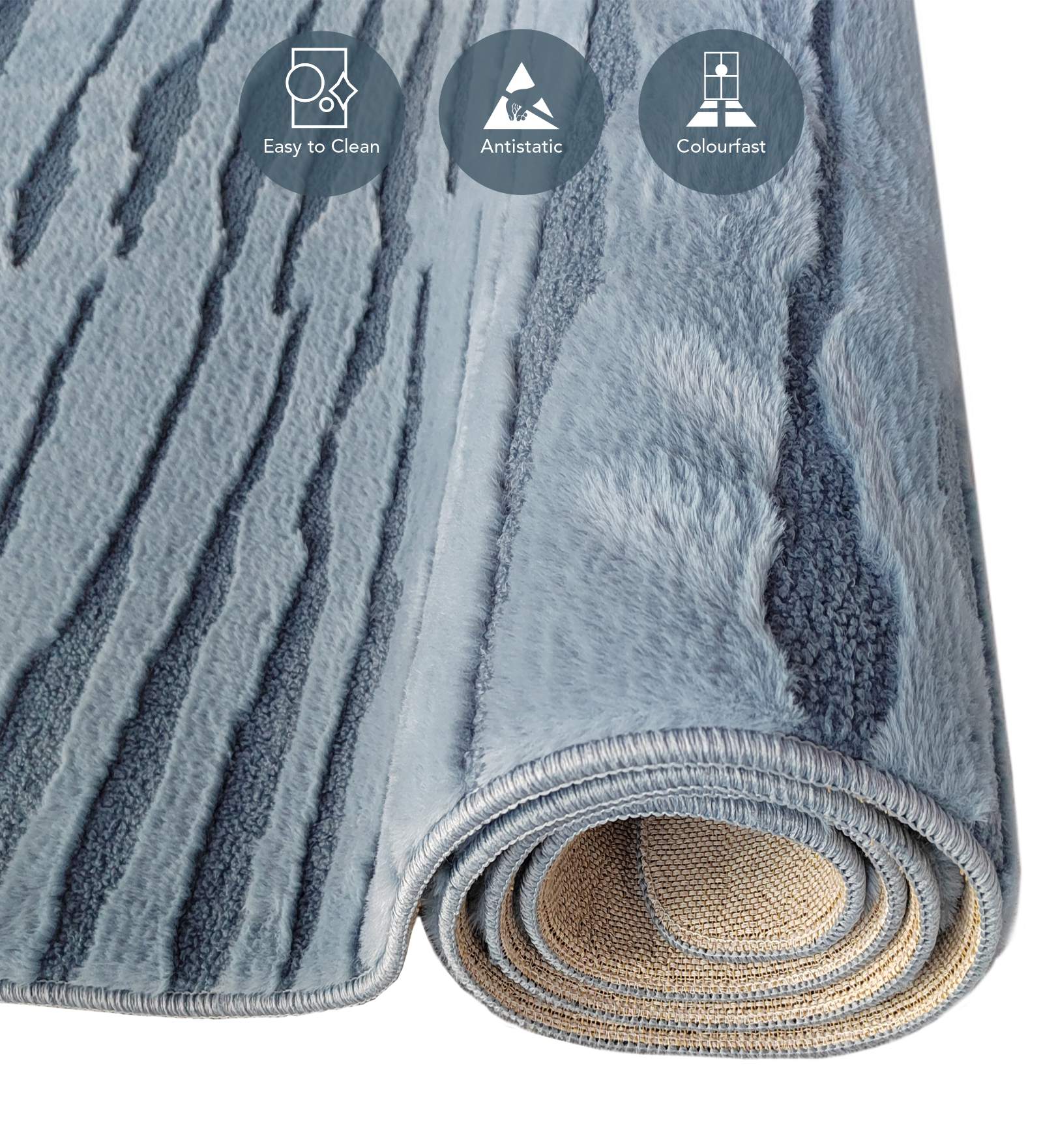 Lynx Solid Machine Made Carpet Blue