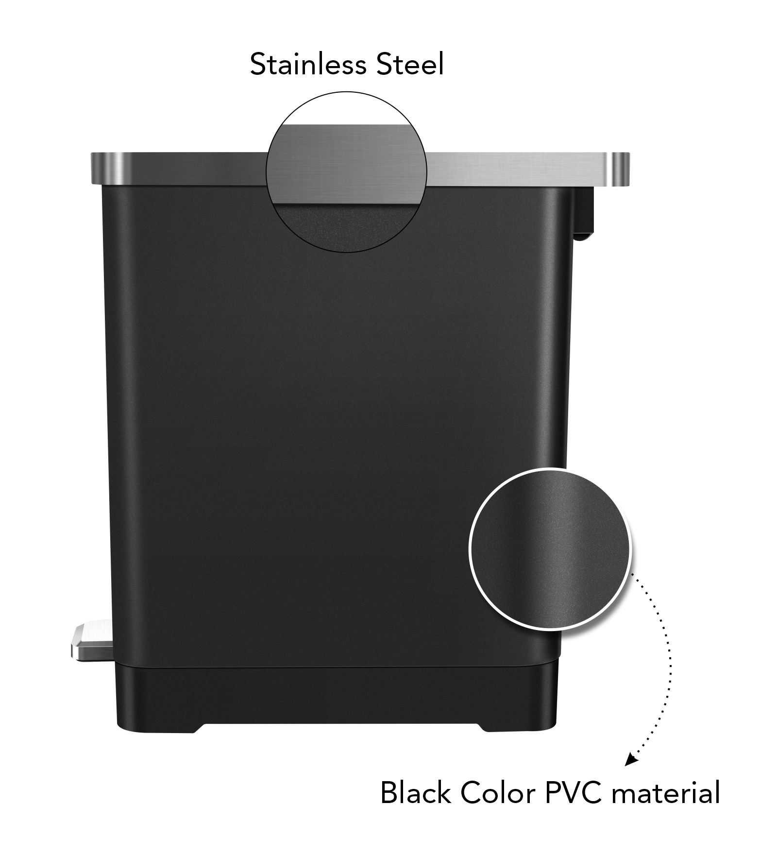 Eko 6377 Hana Fingerprint Resistant Plastic Bin Black
