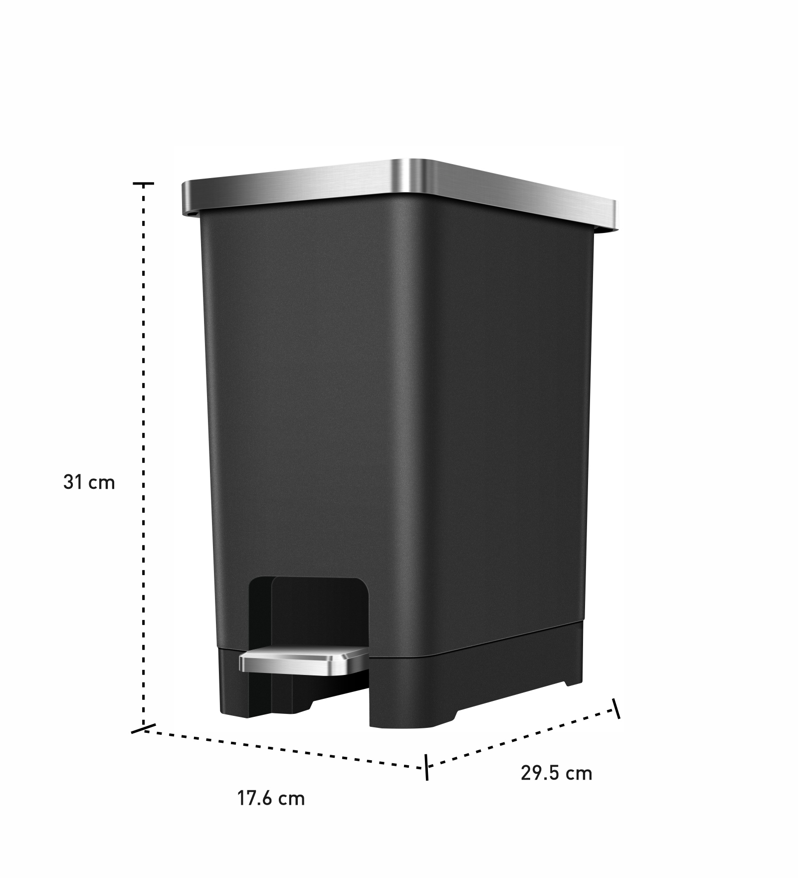Eko 6377 Hana Fingerprint Resistant Plastic Bin Black