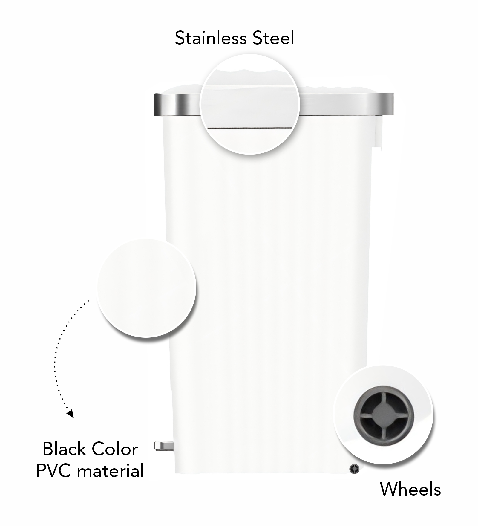 Eko 6388 Hana Fingerprint Resistant Plastic Bin White