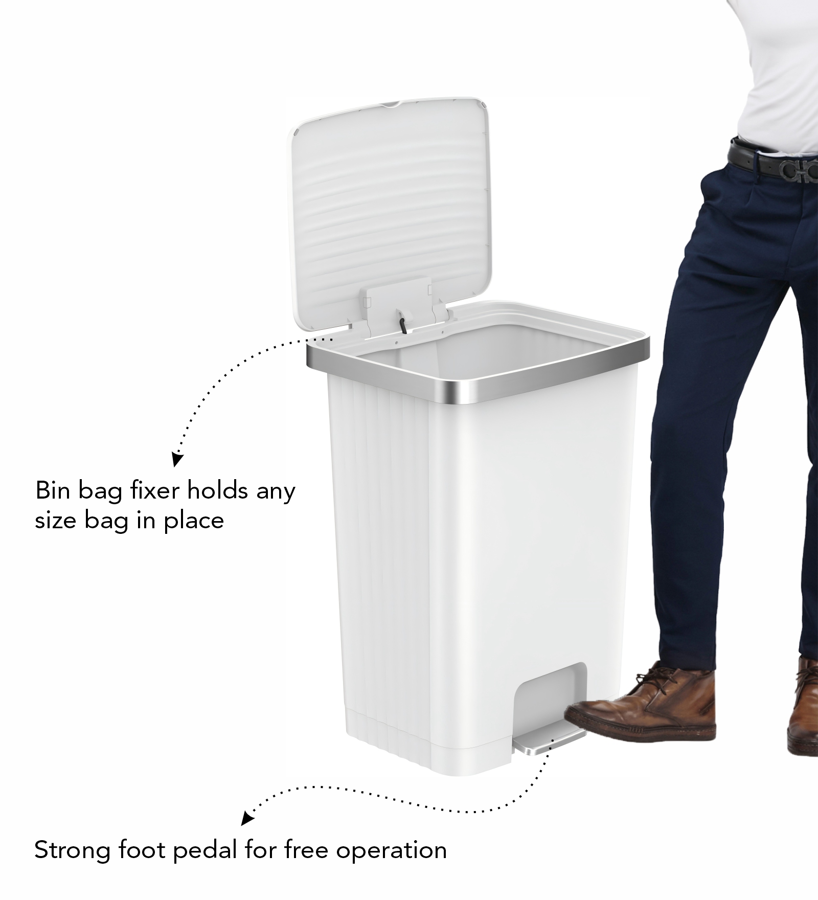 Eko 6388 Hana Fingerprint Resistant Plastic Bin White
