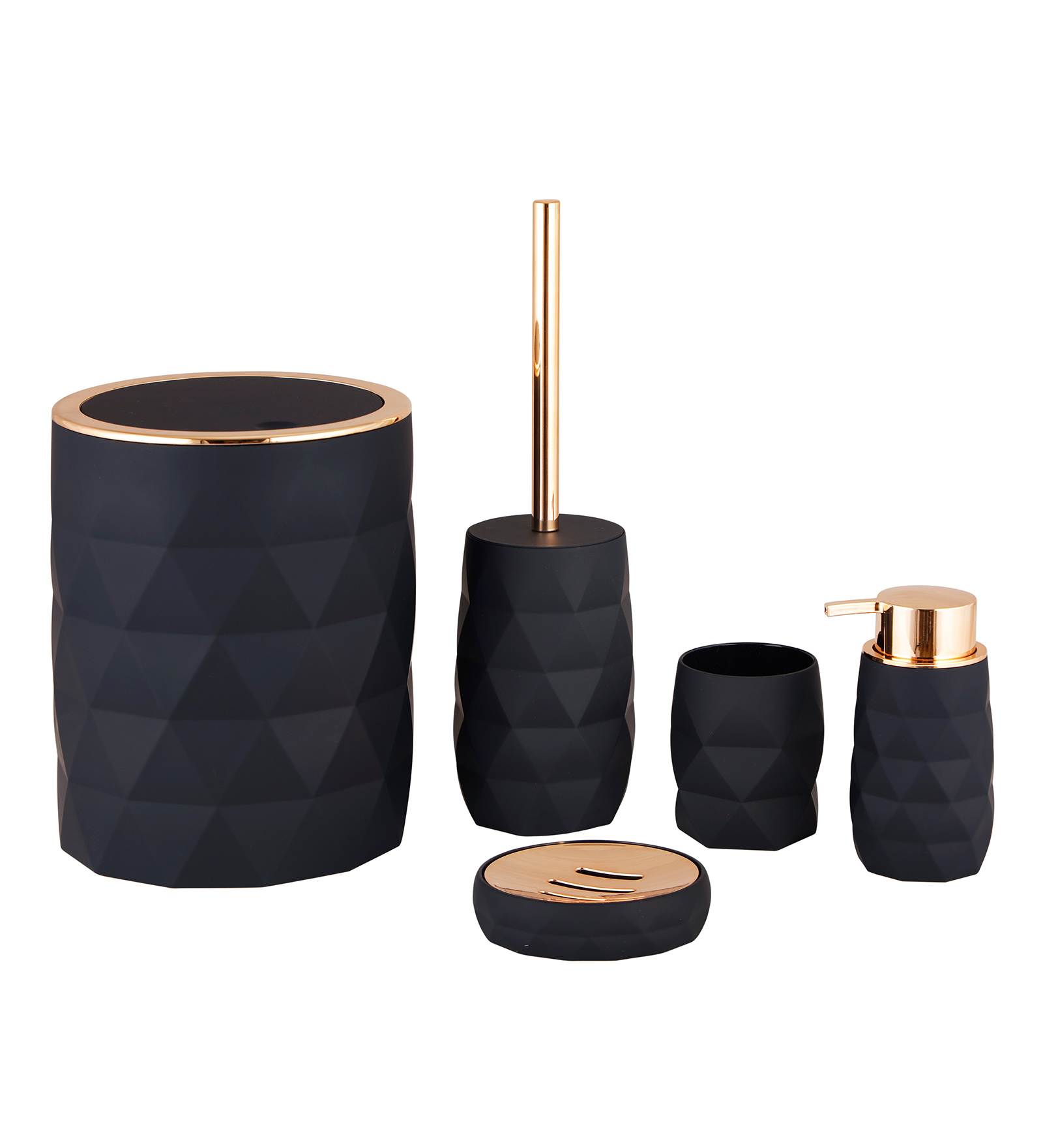 Oasis 5 Pcs PVC Bath Set Black