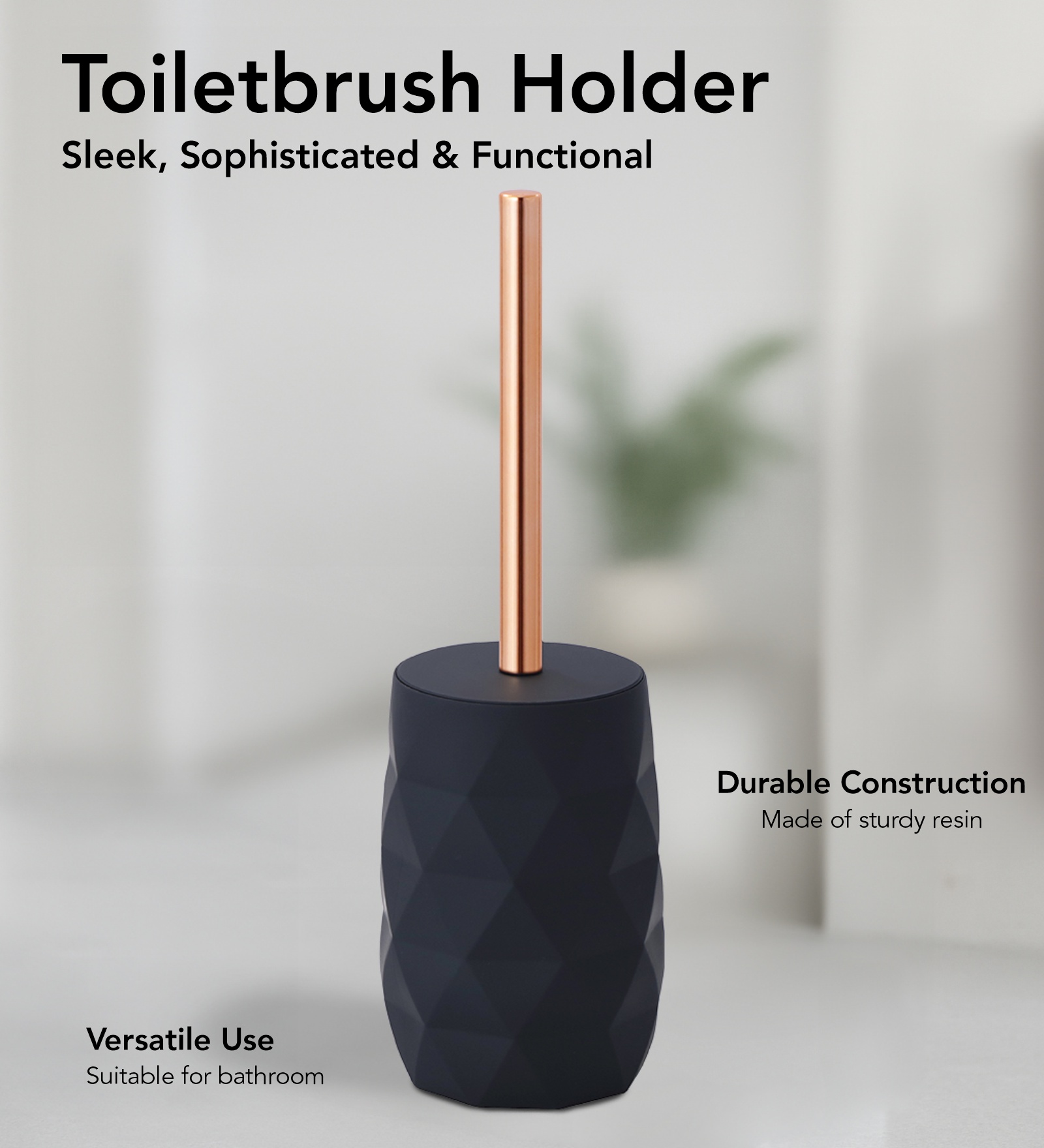 Oasis 5 Pcs PVC Bath Set Black